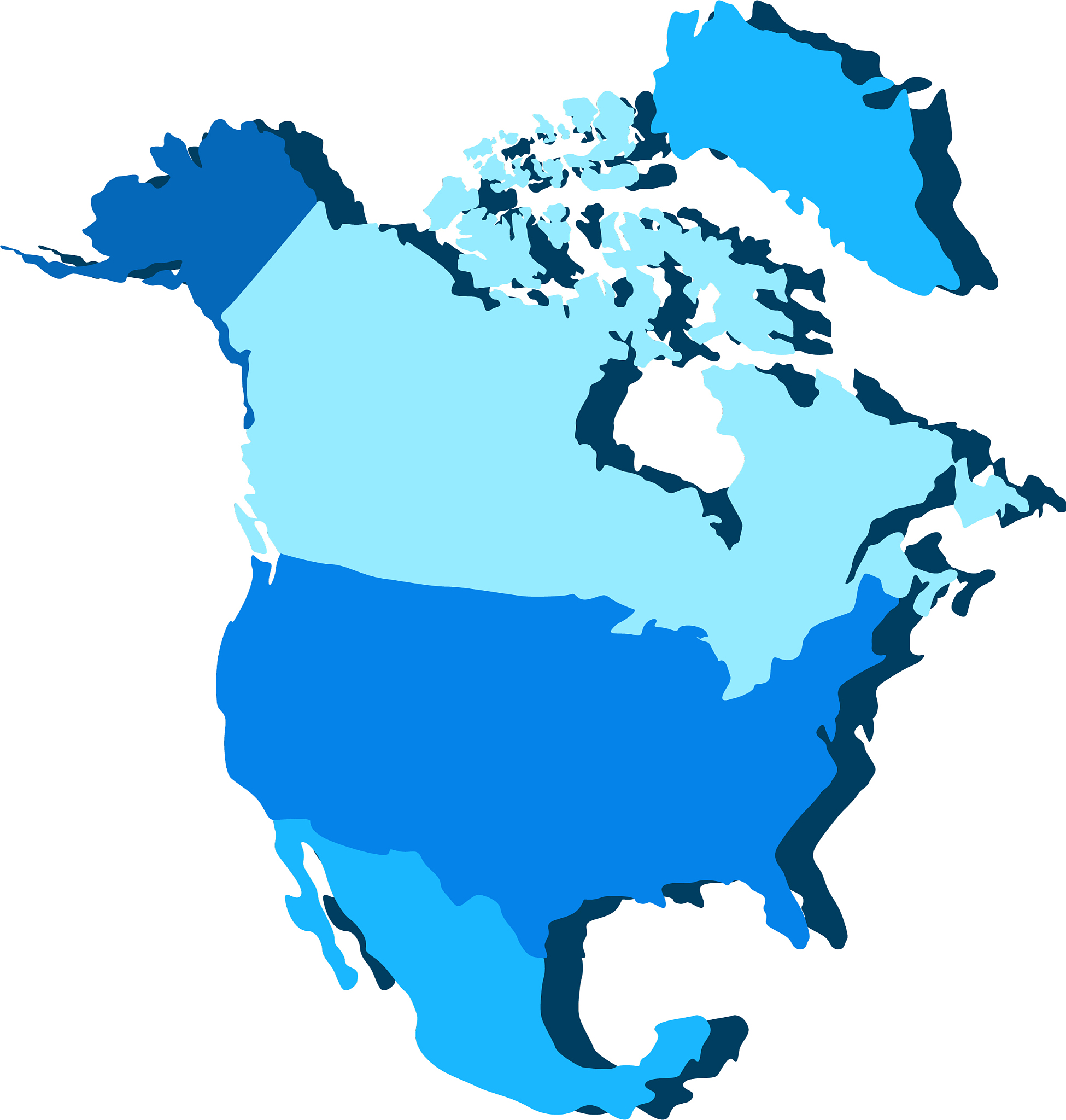 political map of north america
