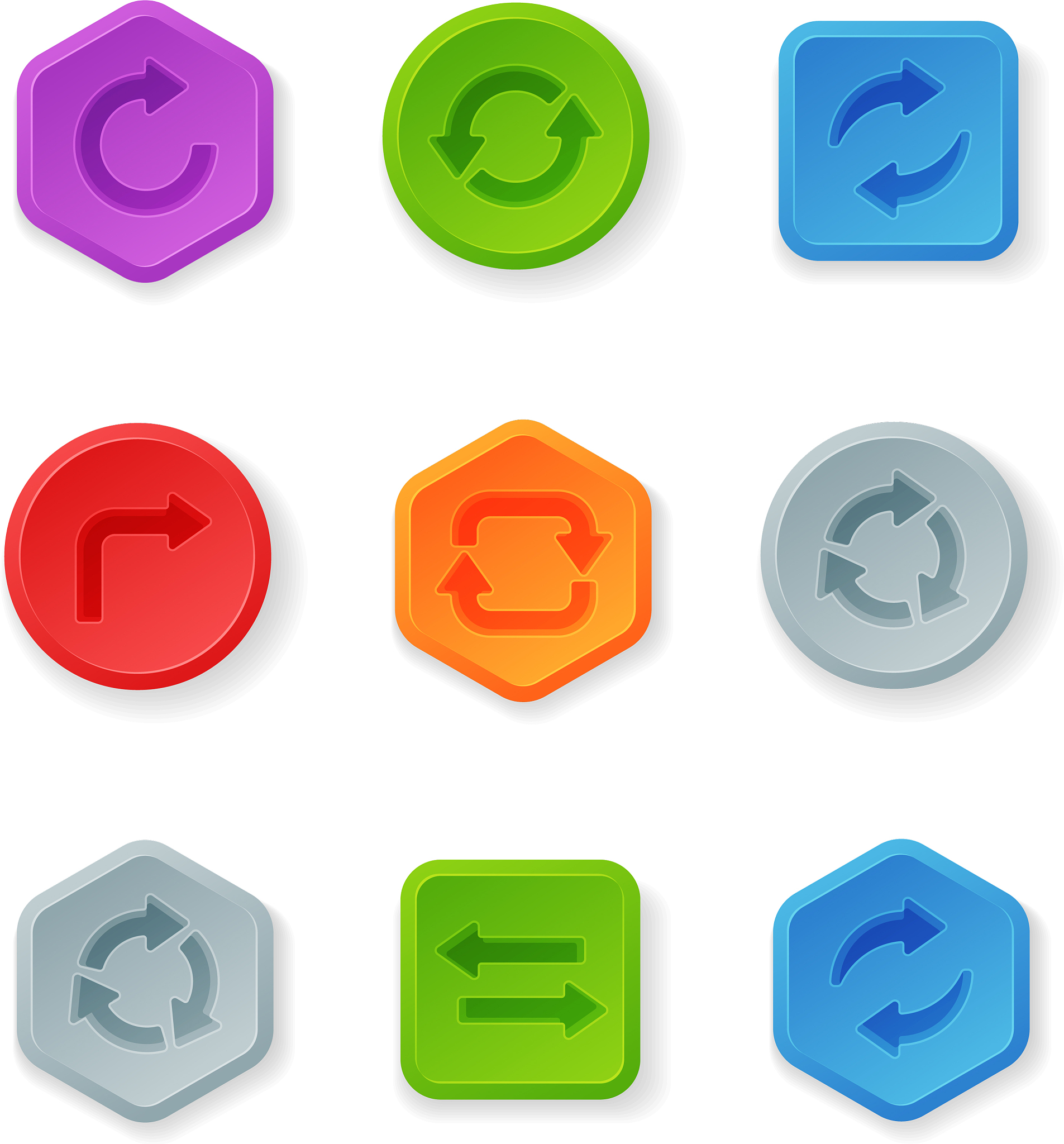 colorful website turn buttons design
