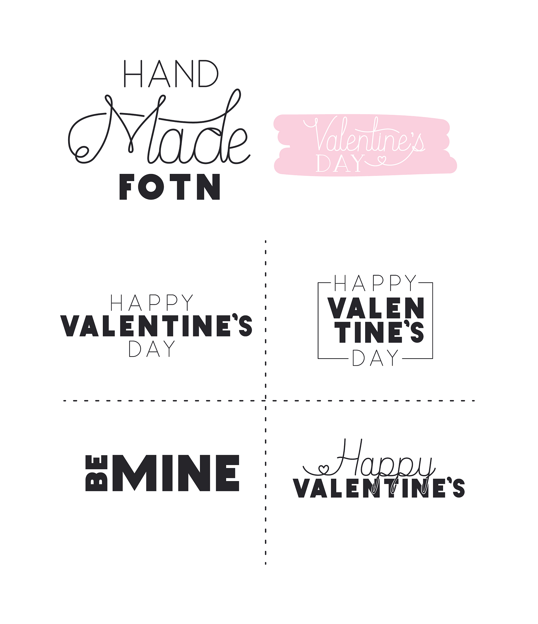 set made fonts happy valentines day