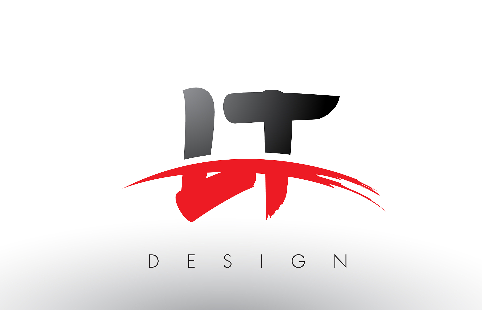 lt l t brush logo letters with red and black