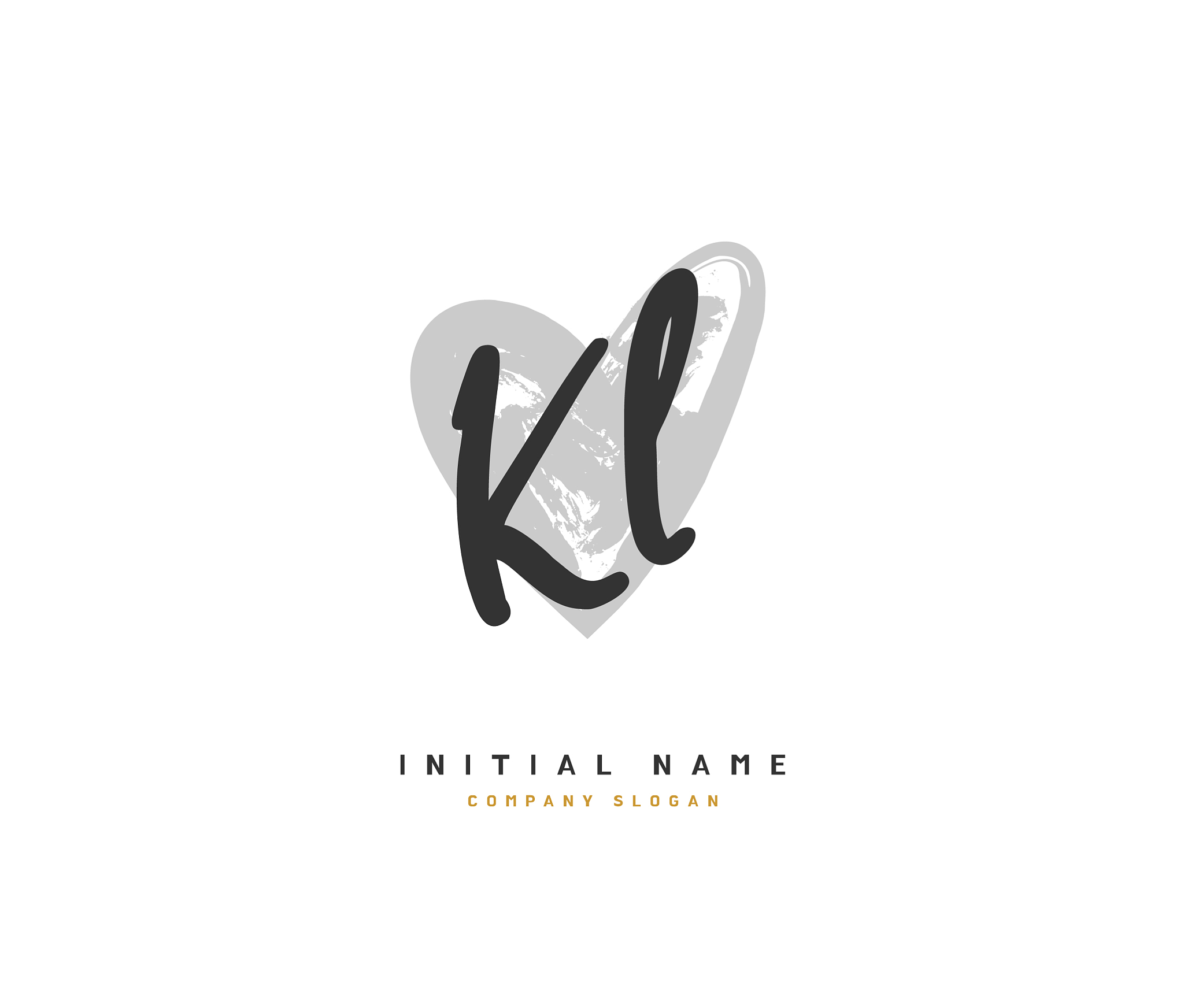 k l kl beauty initial logo handwriting logo of