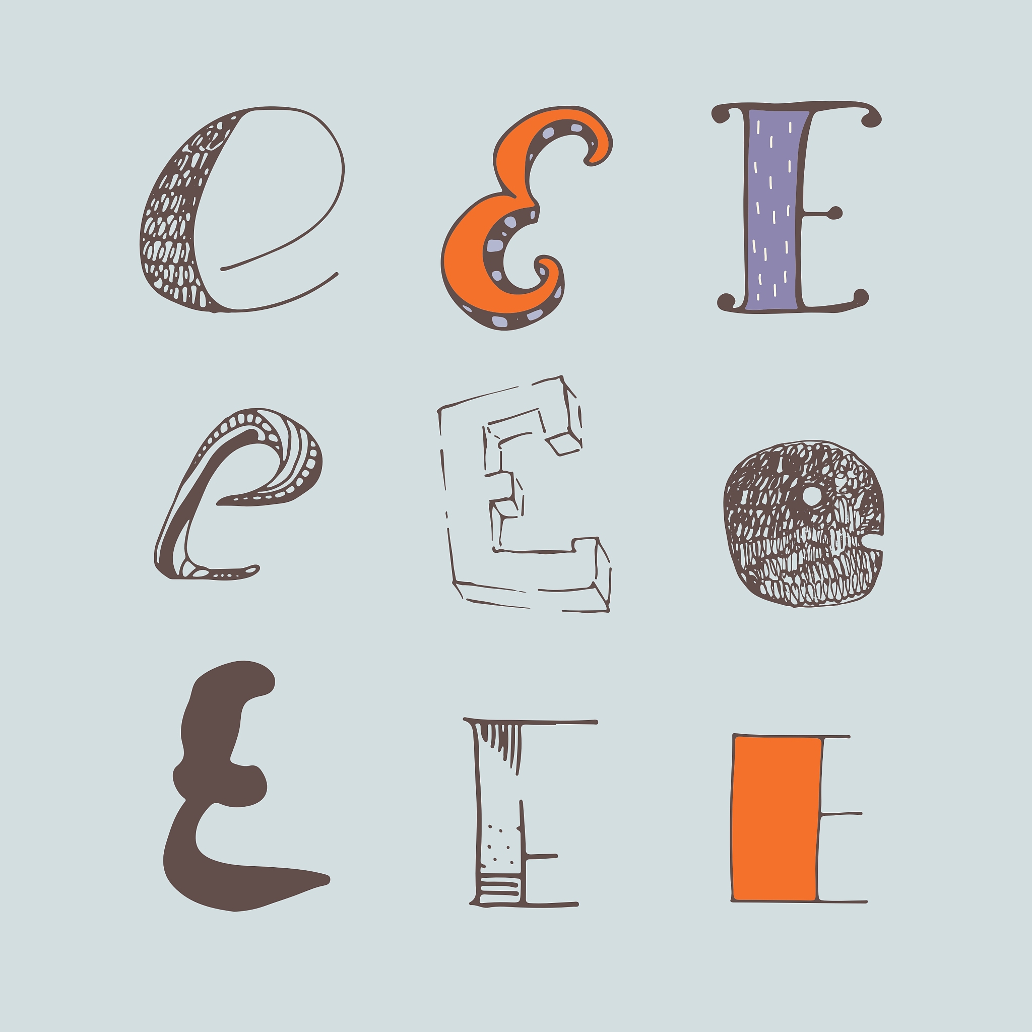 set of colorful alphabet letters e