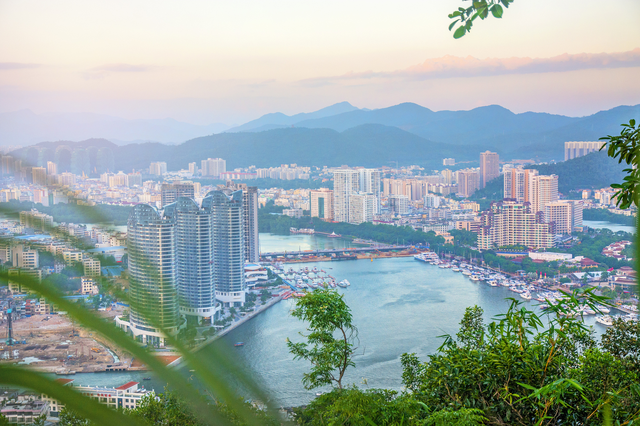 panorama of the city of sanya, a view of the city in the highest