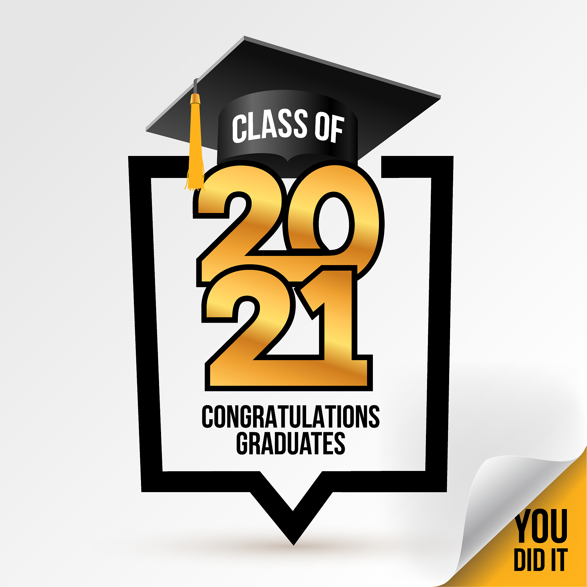 logo class of 2021. congrats graduation. lettering graduation, y