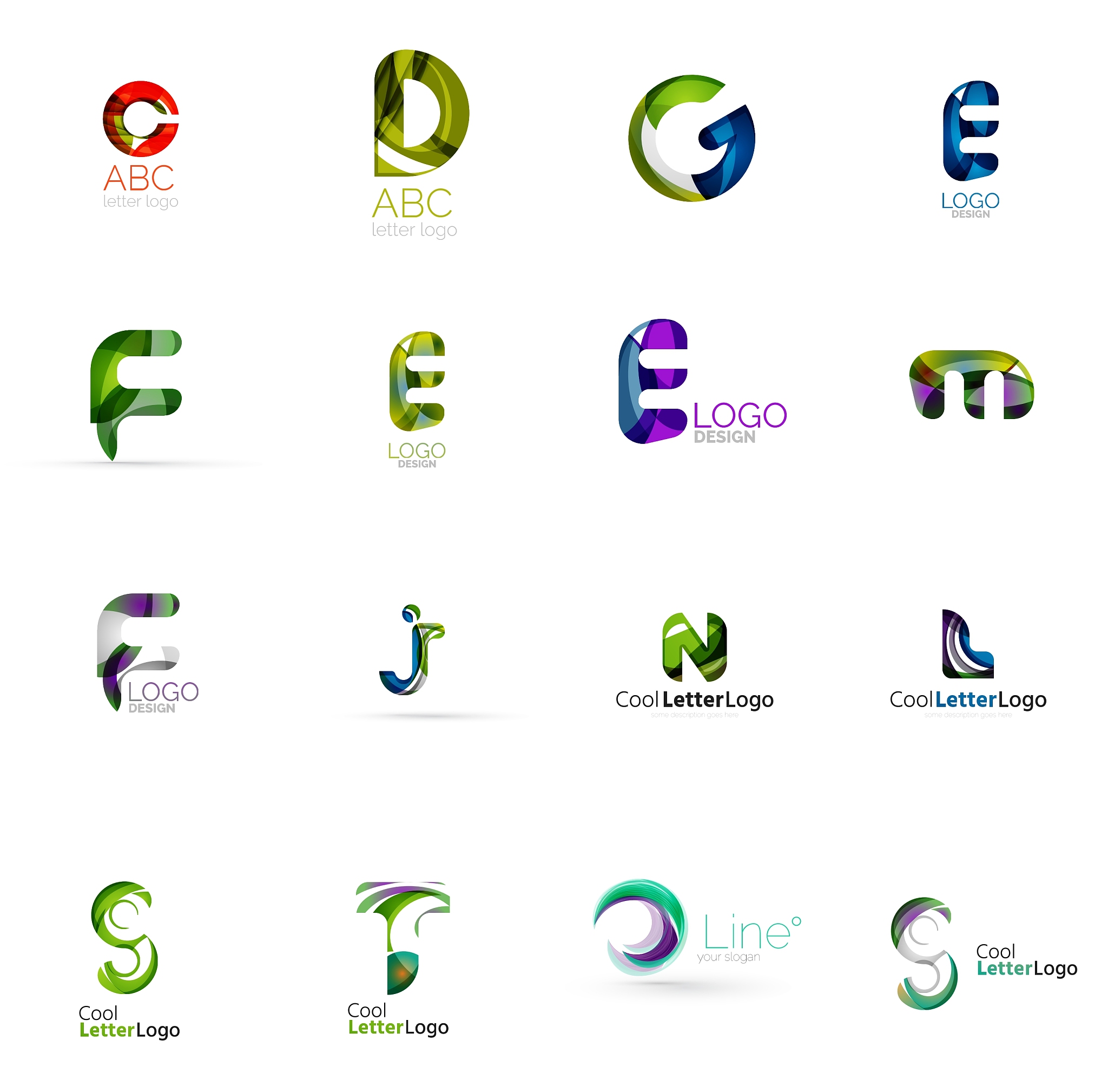 set of universal company logo ideas business icon