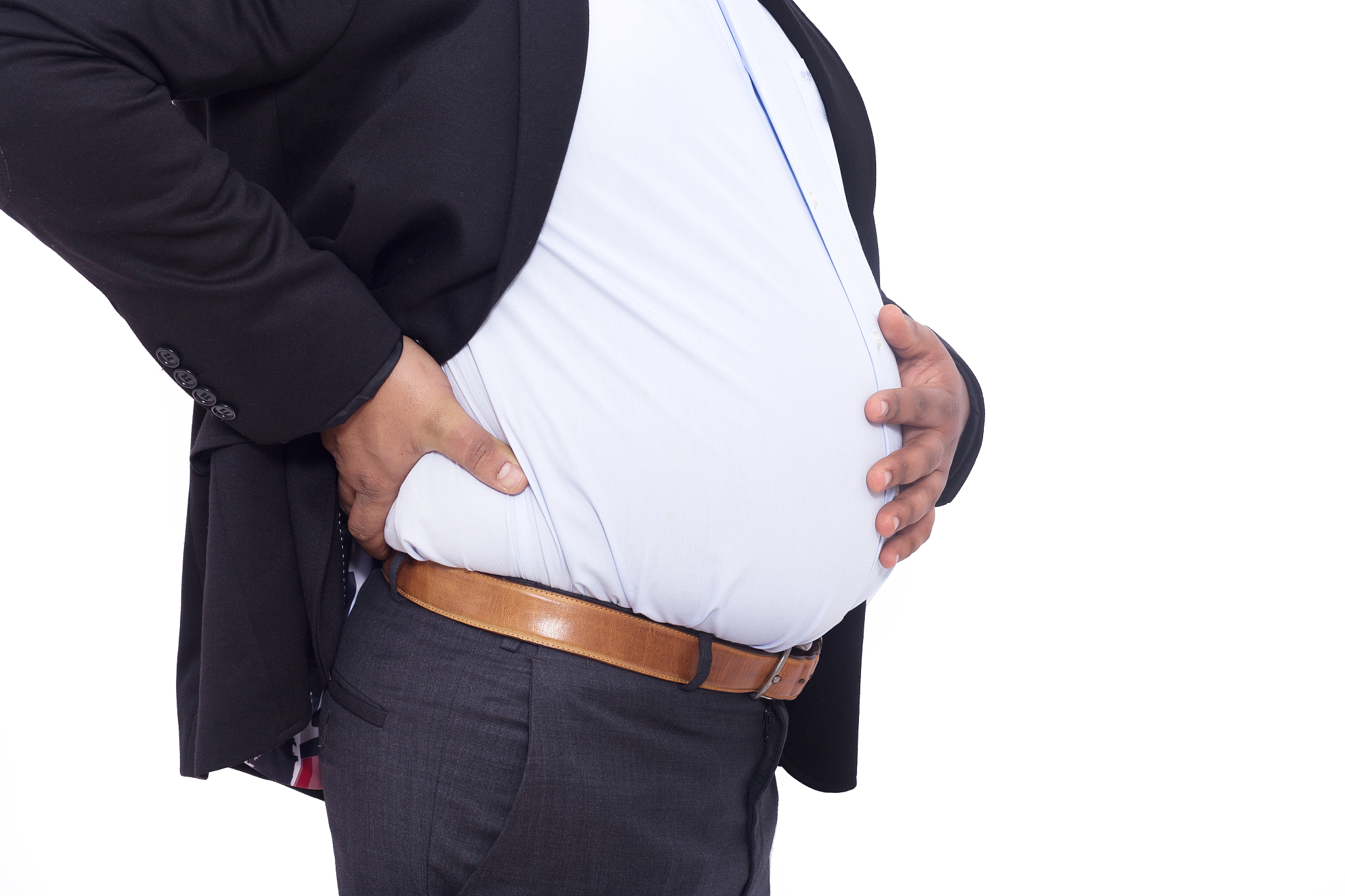 overweight man and kidney pain