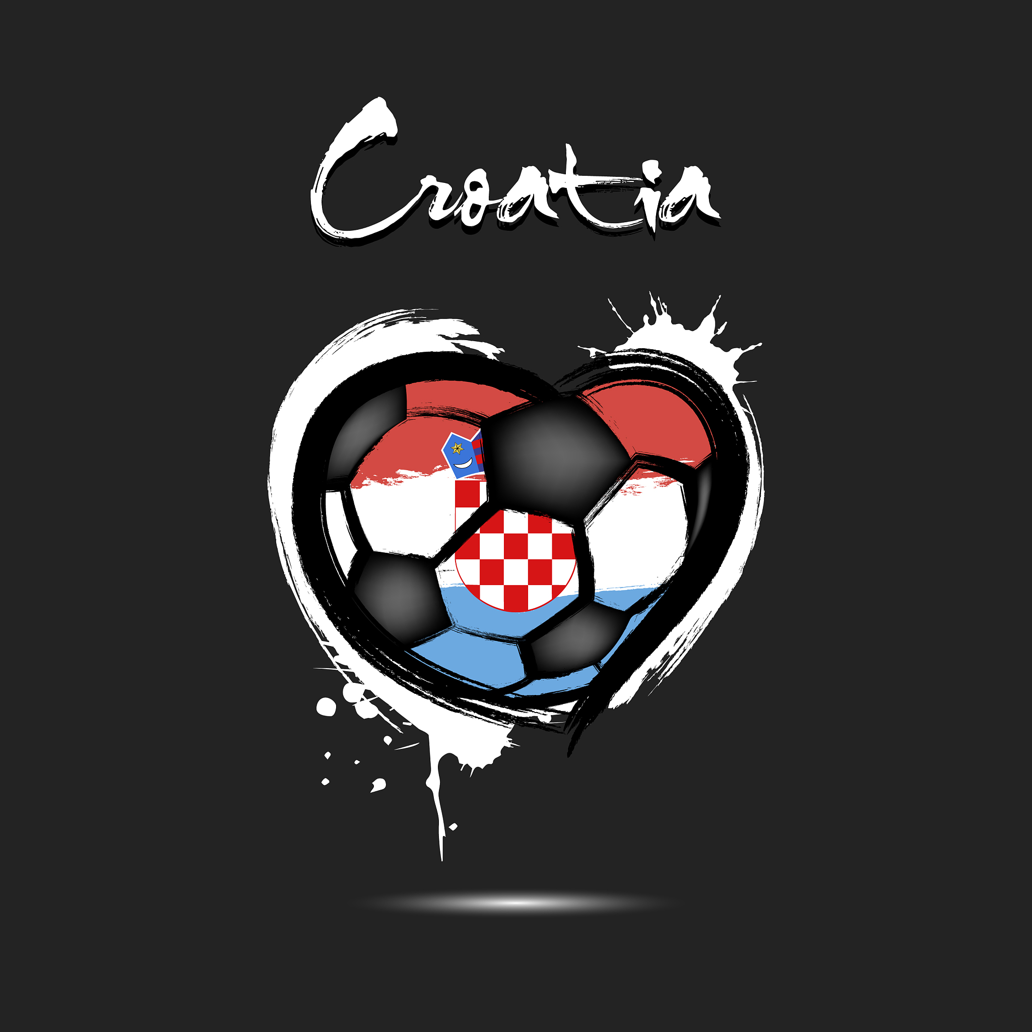 flag of croatia in the form of a heart