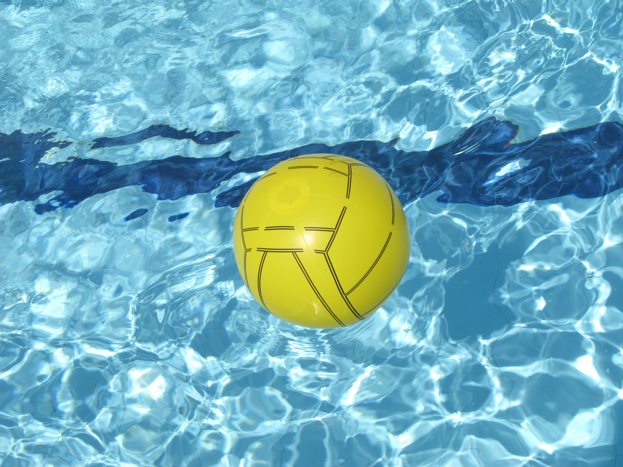 ball floating on the swimming pool