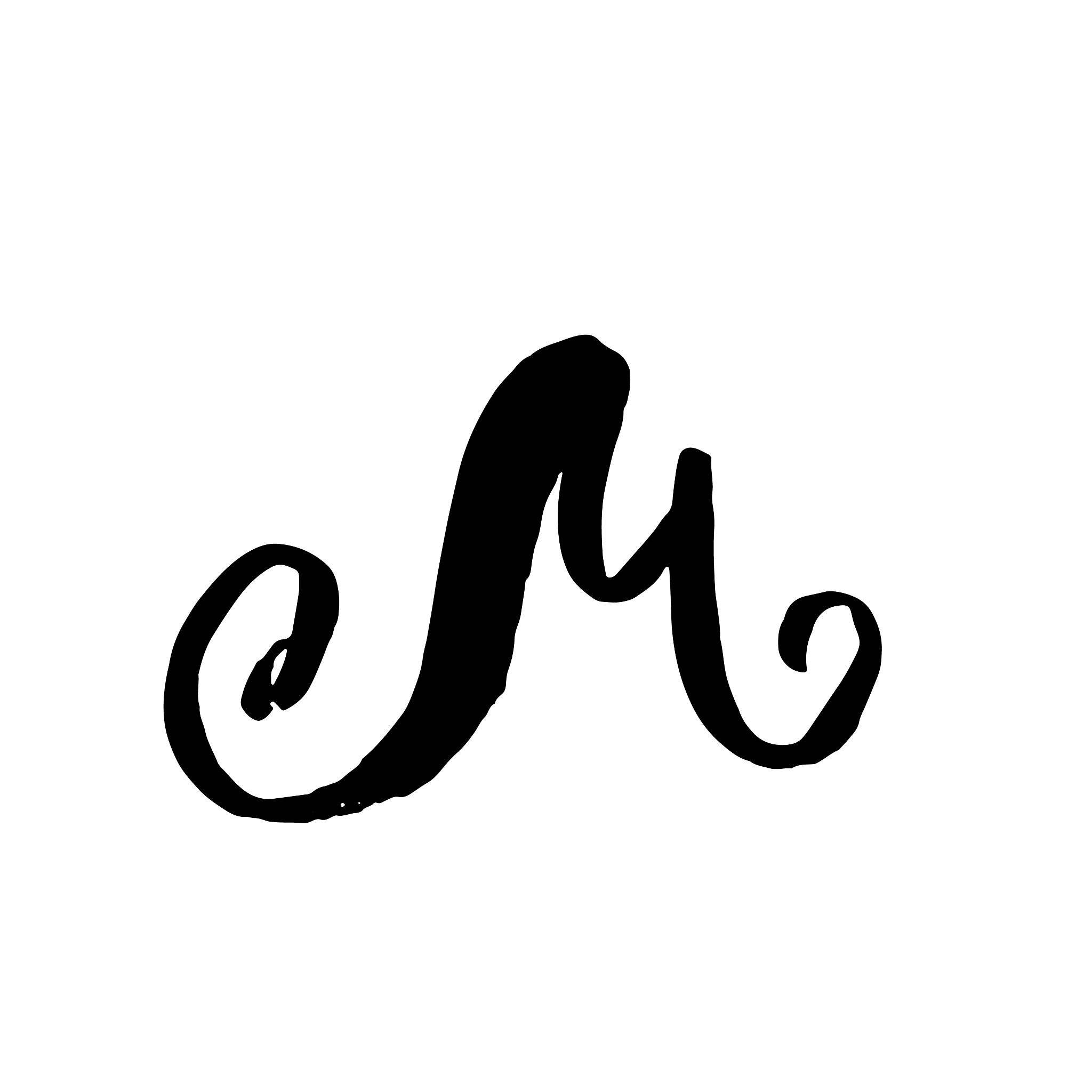hand painted letter m dry brush modern lettering
