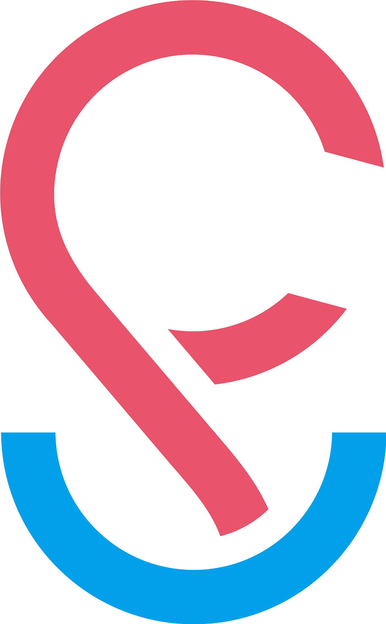 letter fu simple geometric loop line design