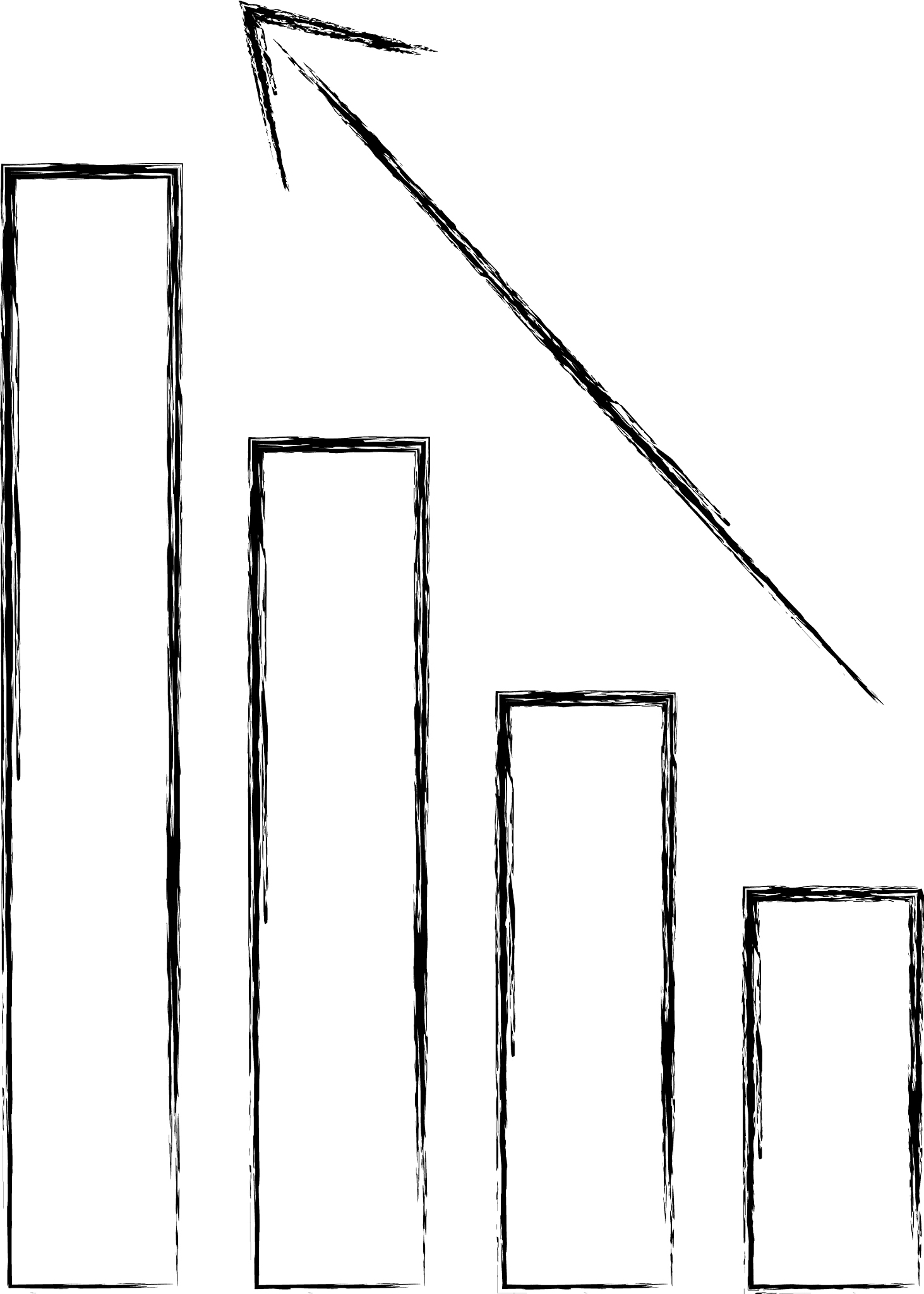 business graph with arrow financial stock data
