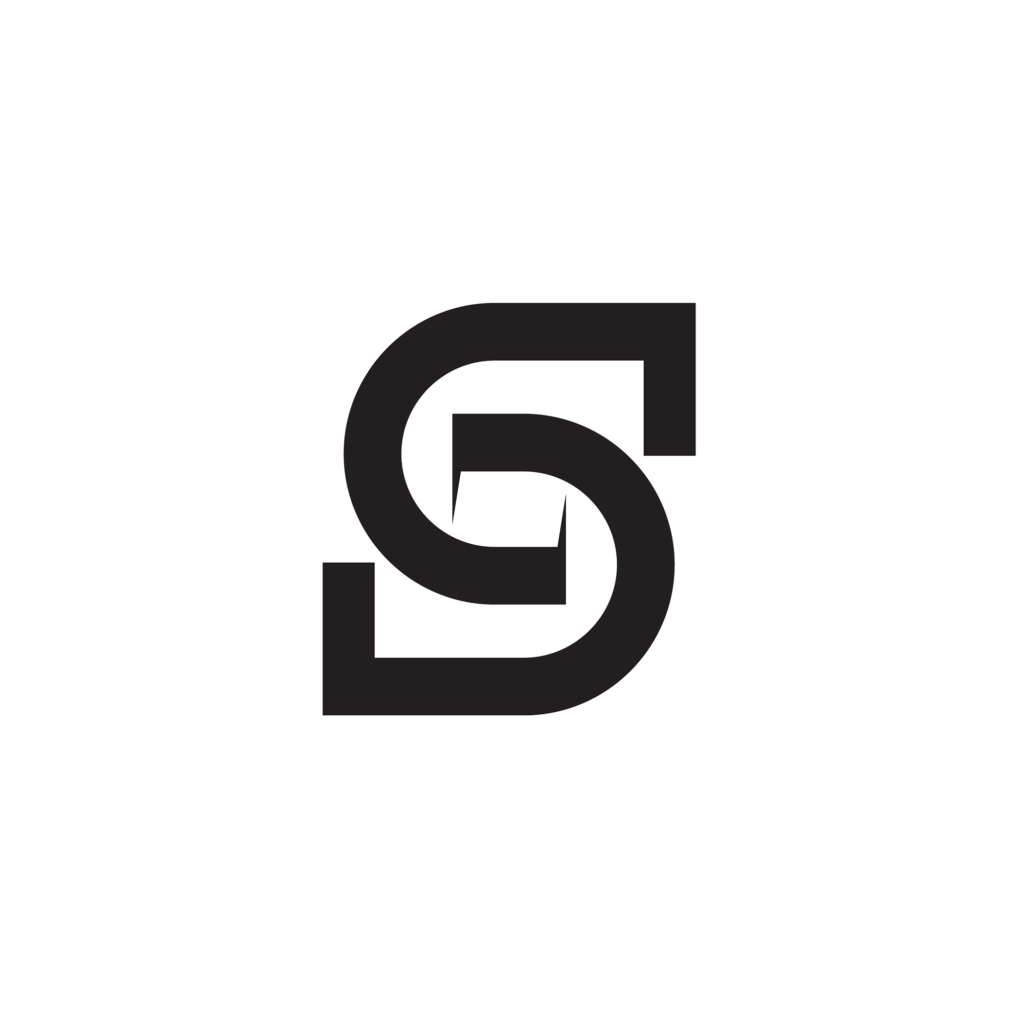 s letter initial icon logo design template