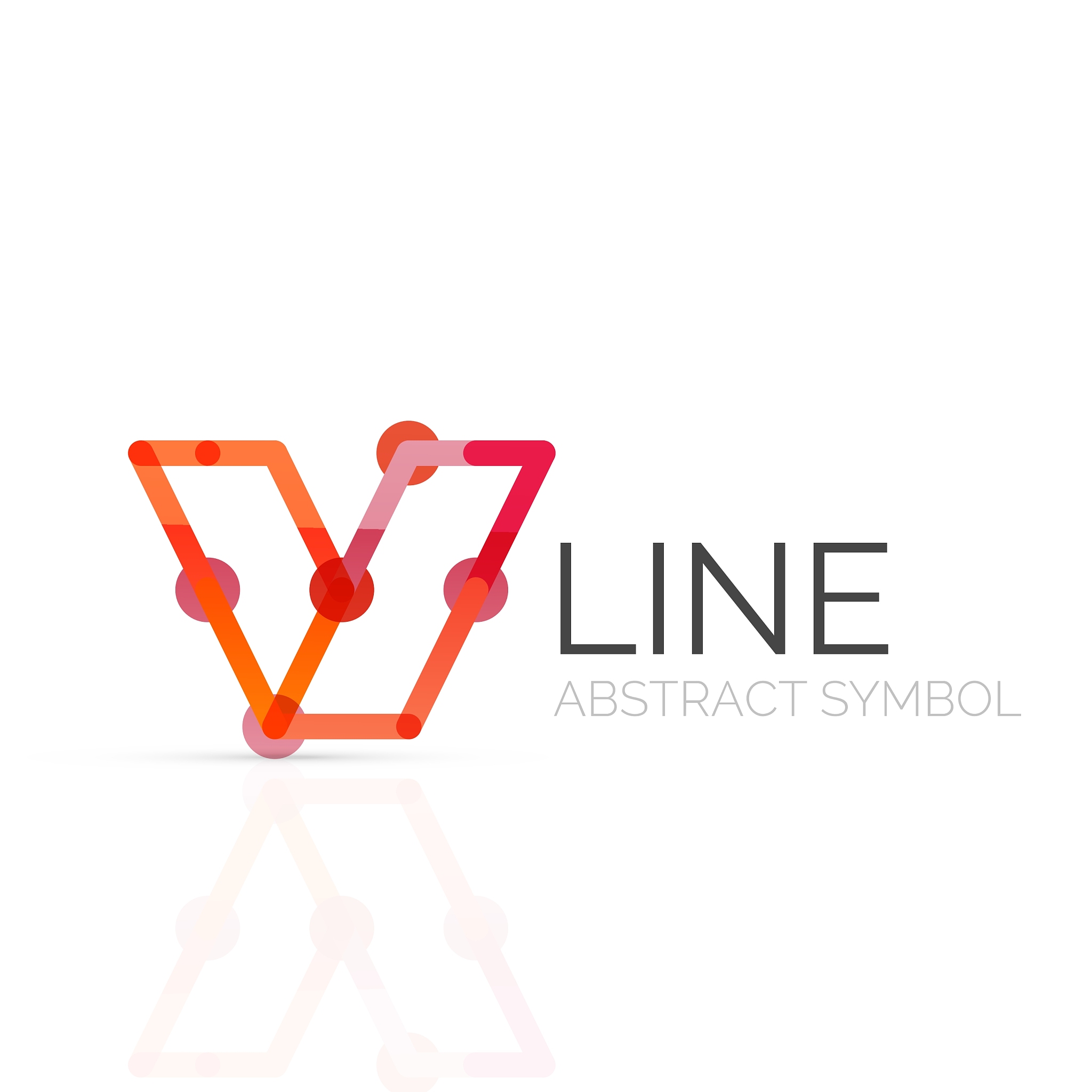 linear abstract logo connected multicolored