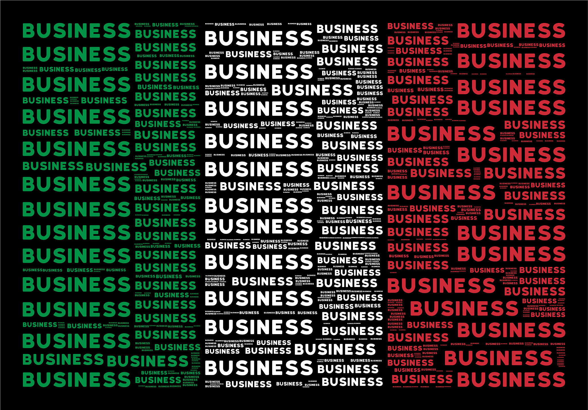 italian flag collage of business texts