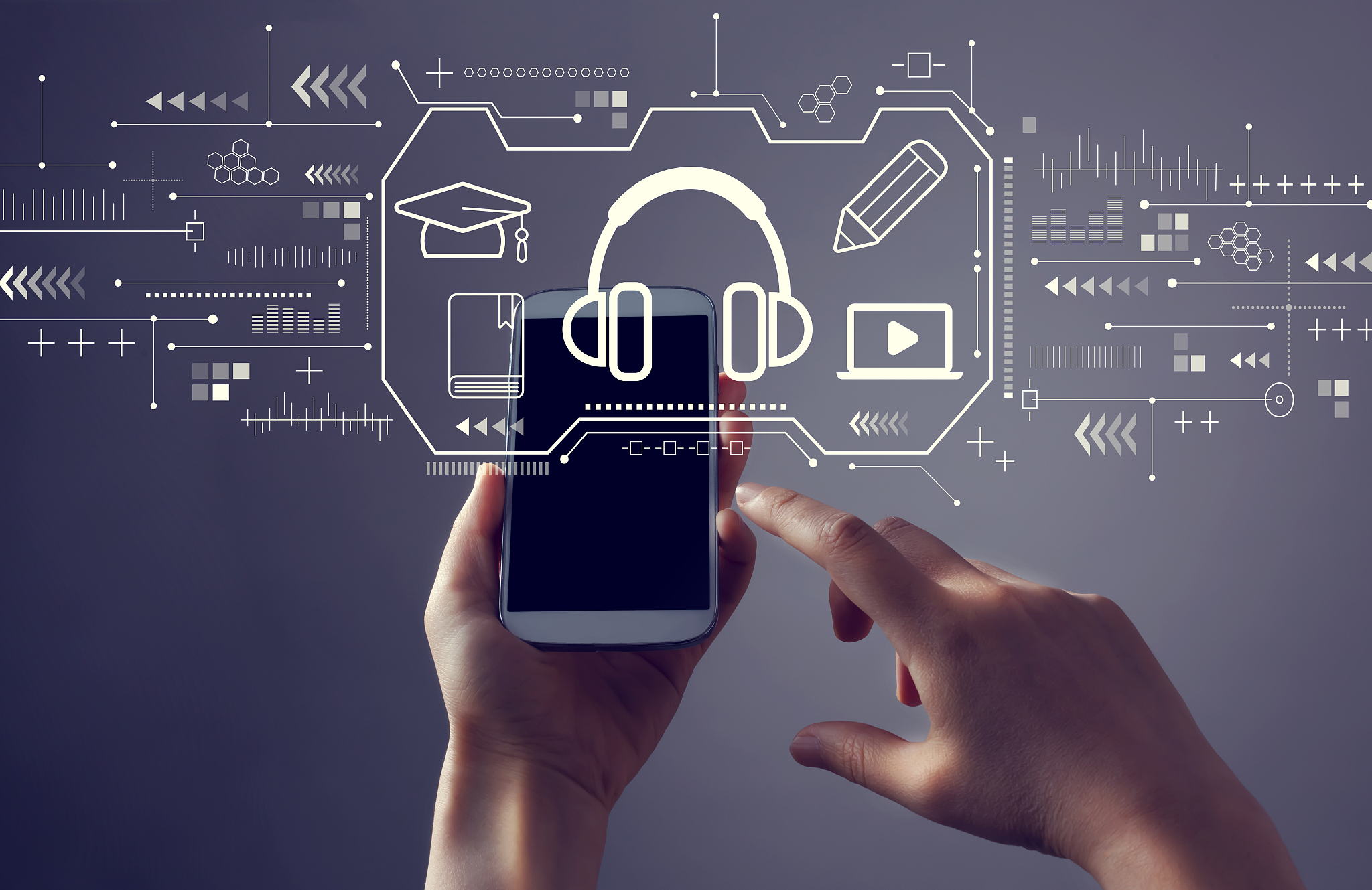 e-learning concept with smartphone