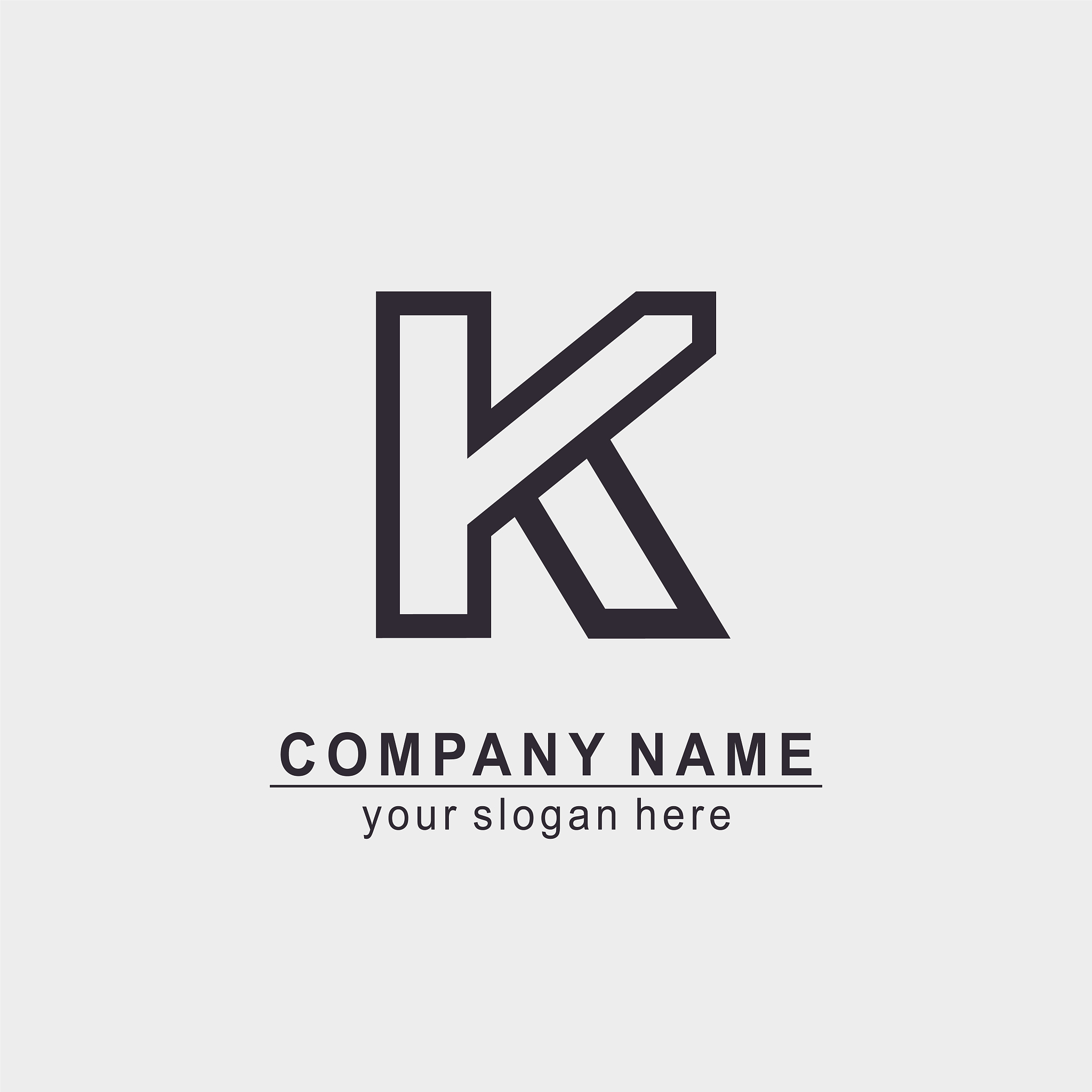 letter k logo or monogram. blank for business card. for your bus