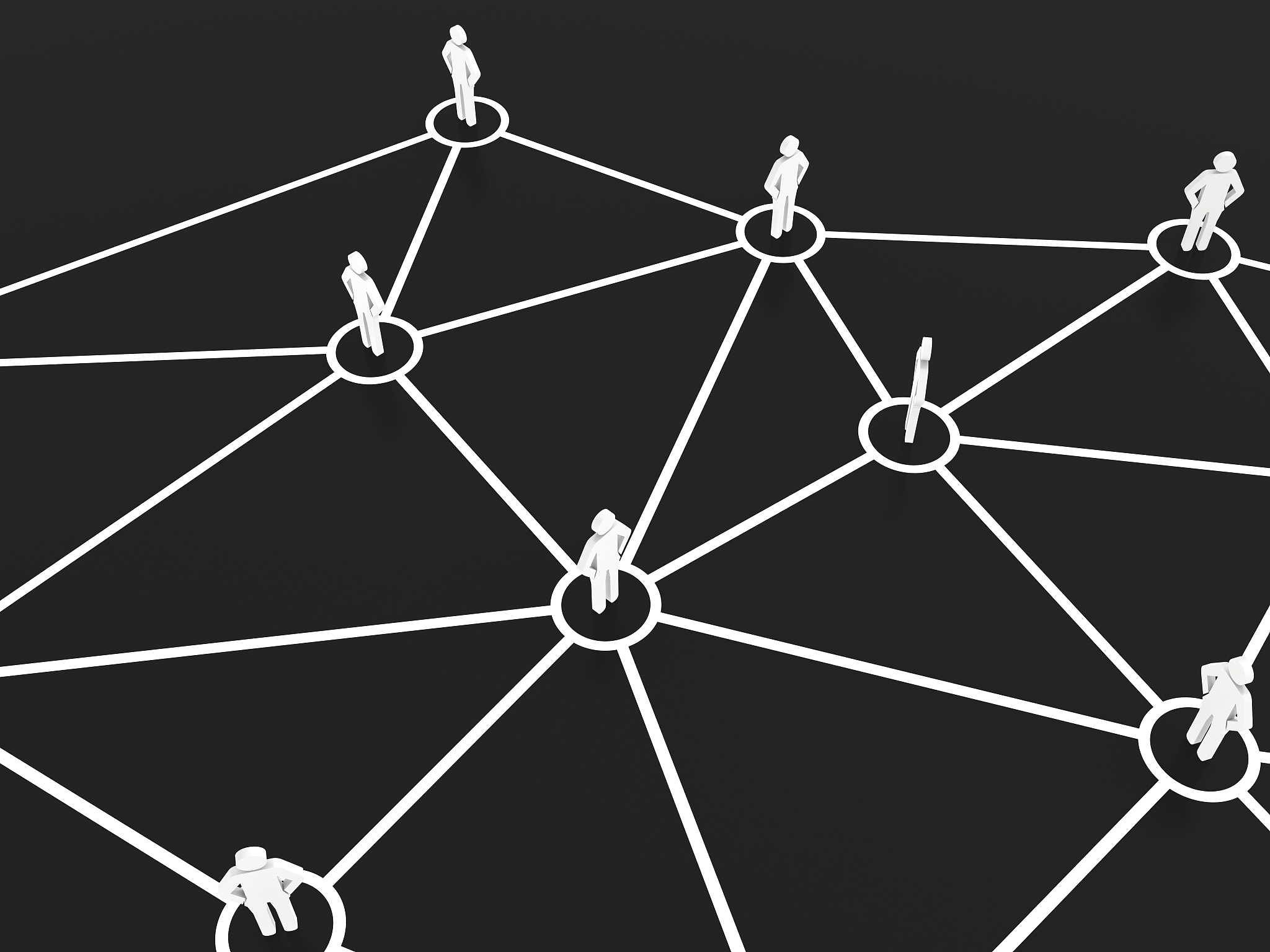 group of people talking in social business network