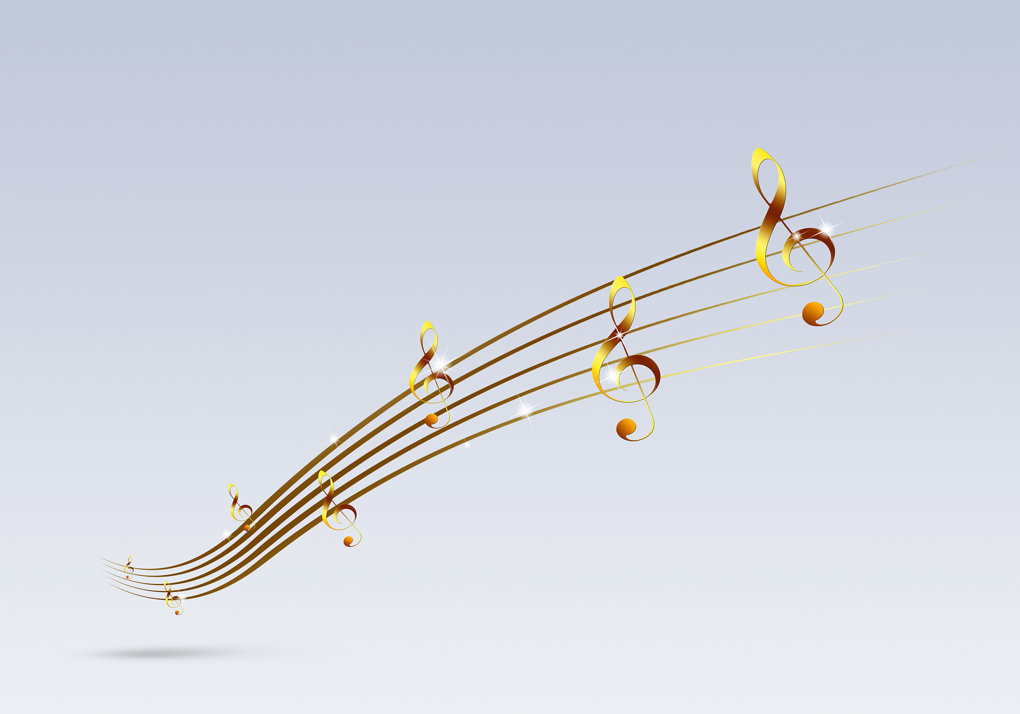 golden music notes poster