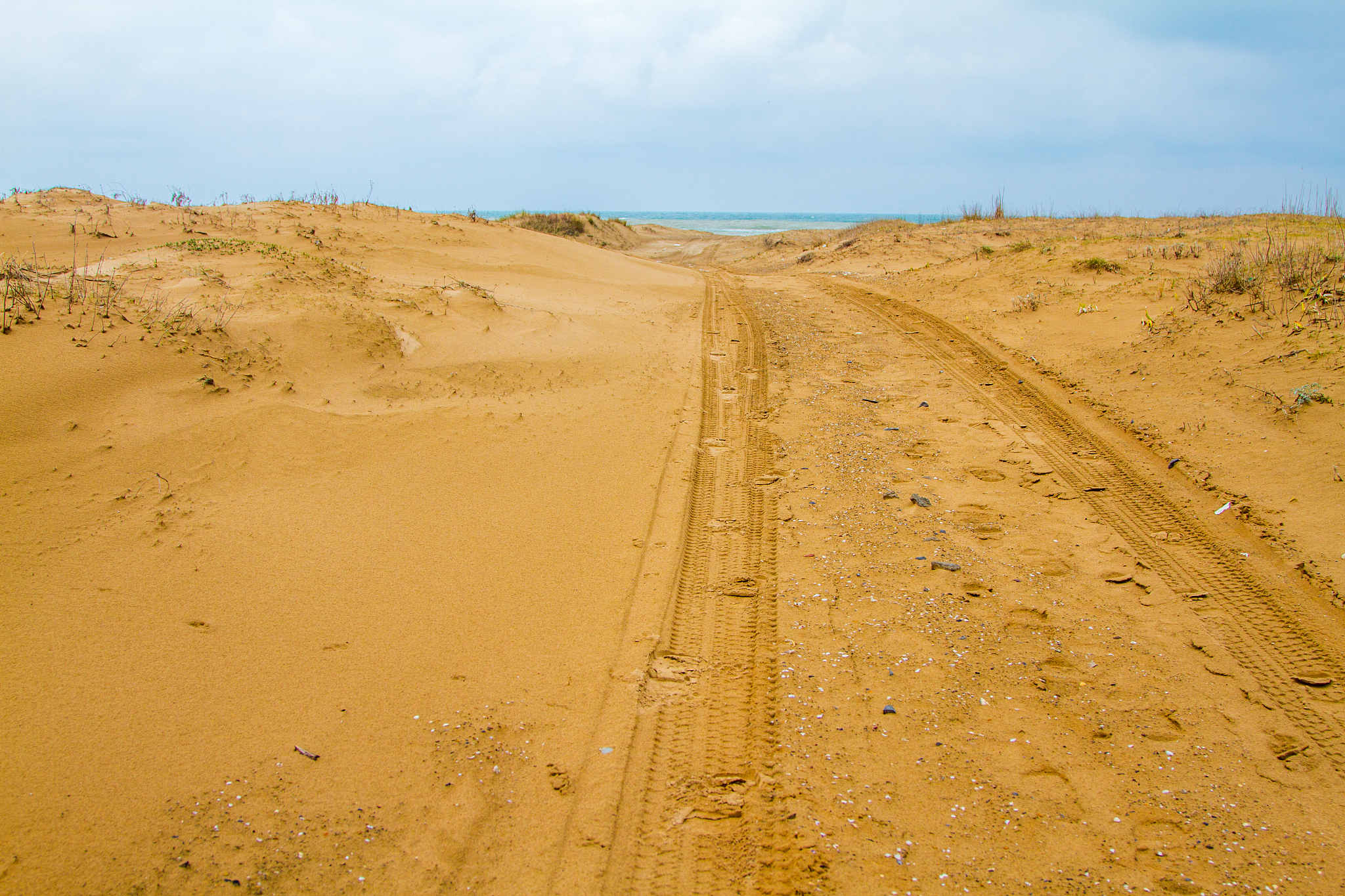 sandy road to sea