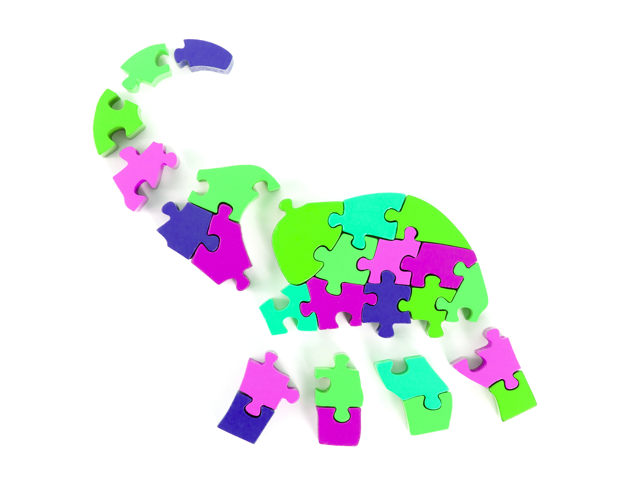 colorful puzzle pieces in elephant shape
