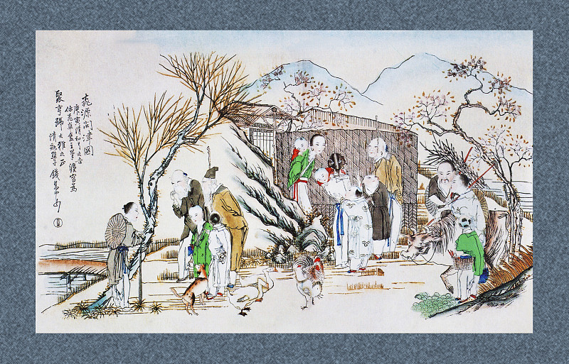 中国画年画-桃园问津