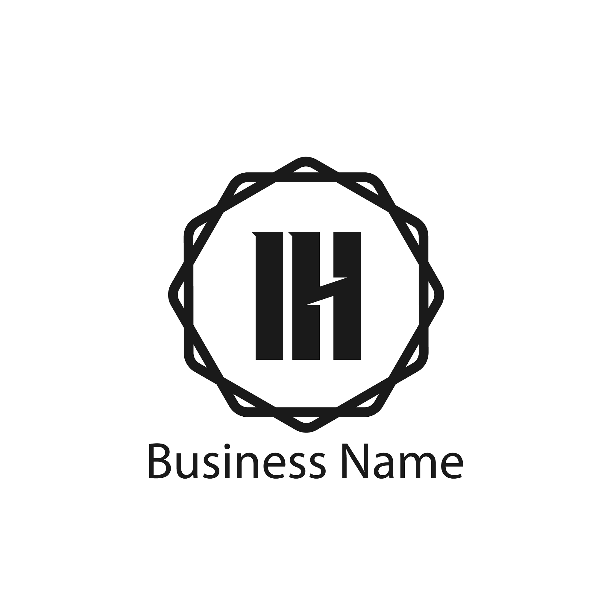 initial letter ih logo template design