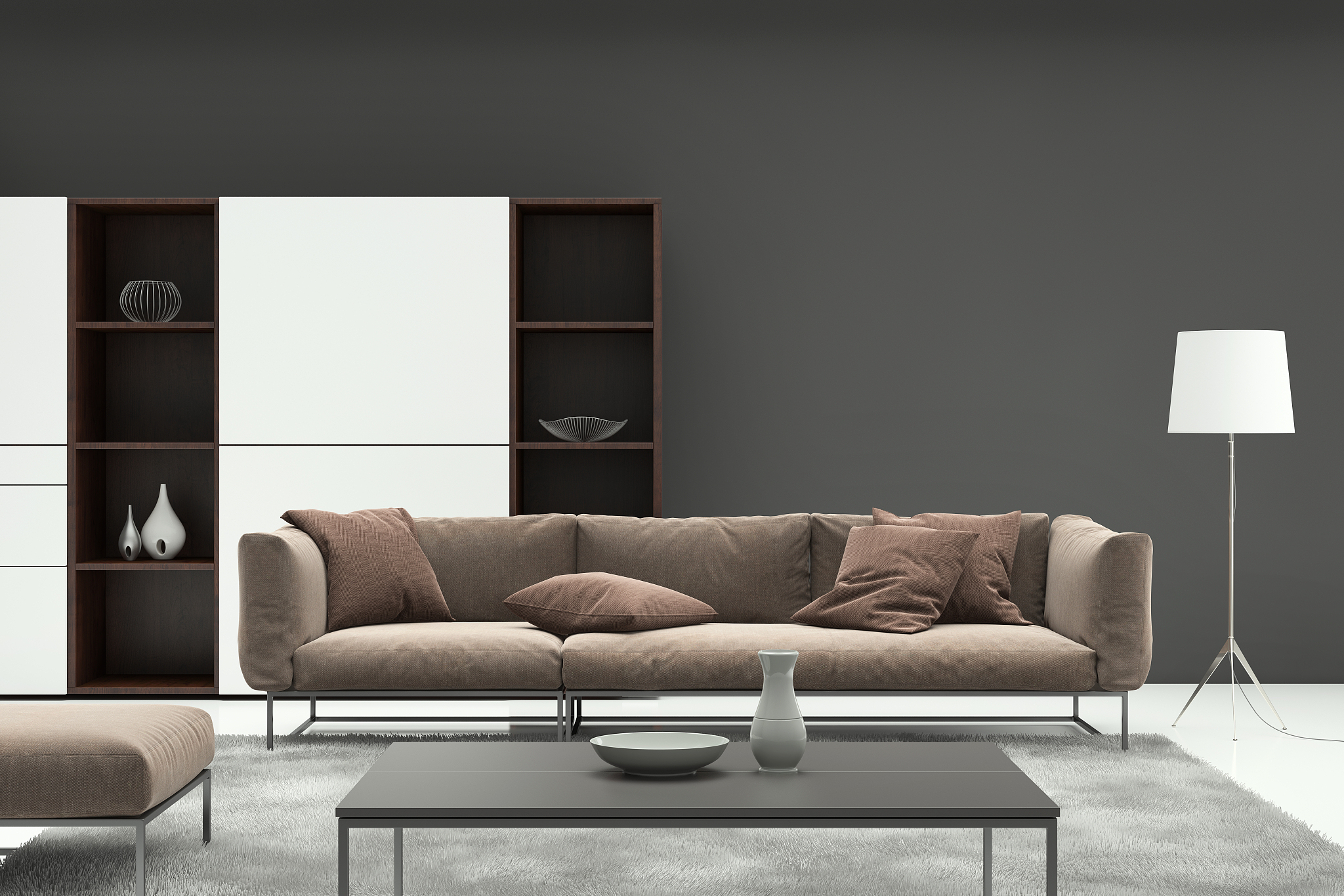 minimalist modern interior living room with sofa