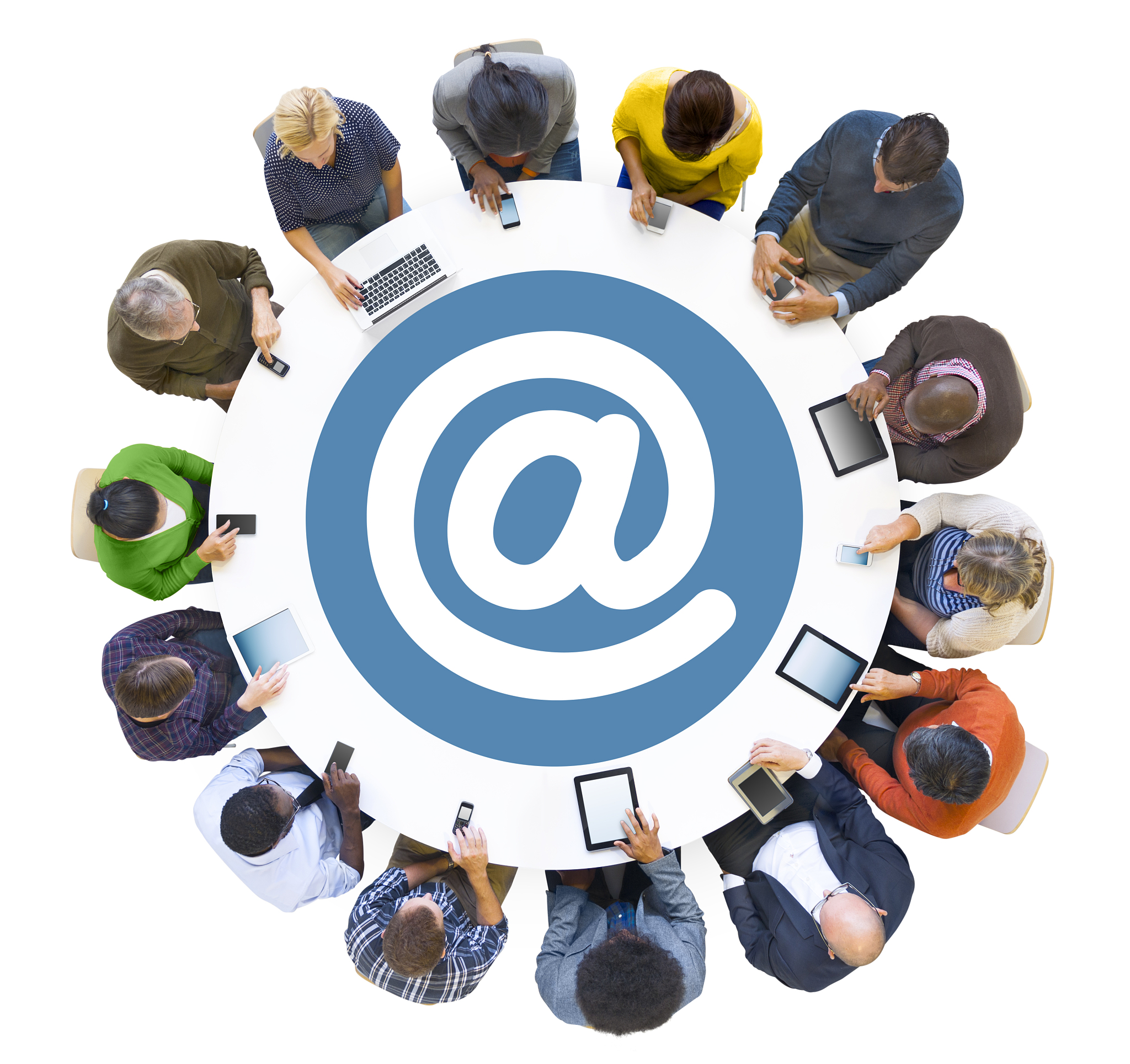 group of people using digital devices