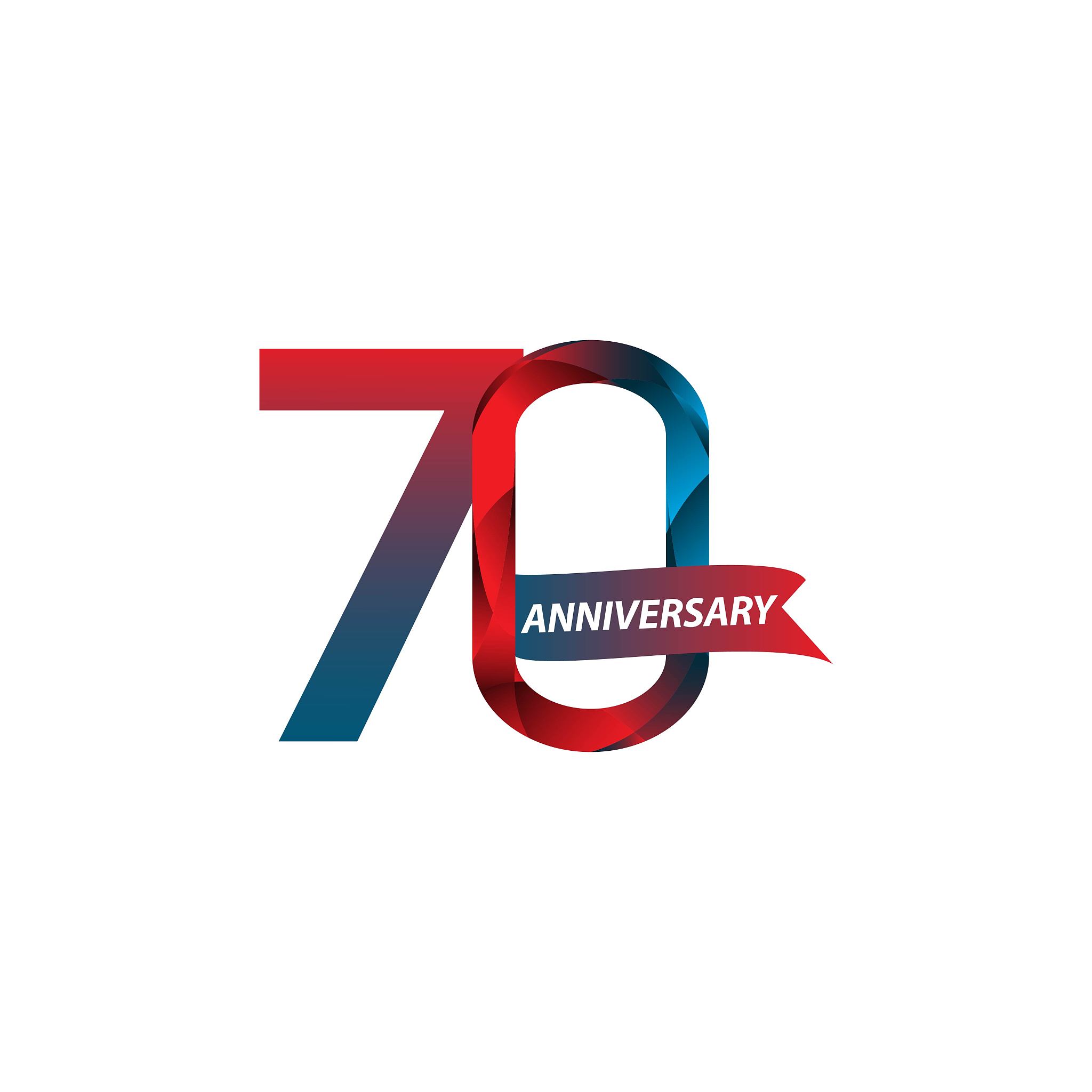 70 year anniversary vector template design illustration