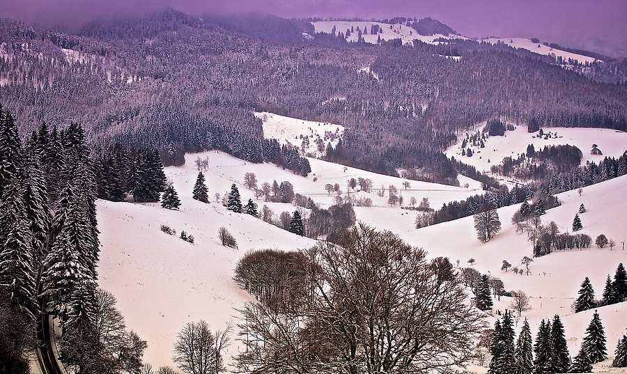 Scenic Mountain Road: A Breathtaking View of a Snow-Capped Peak