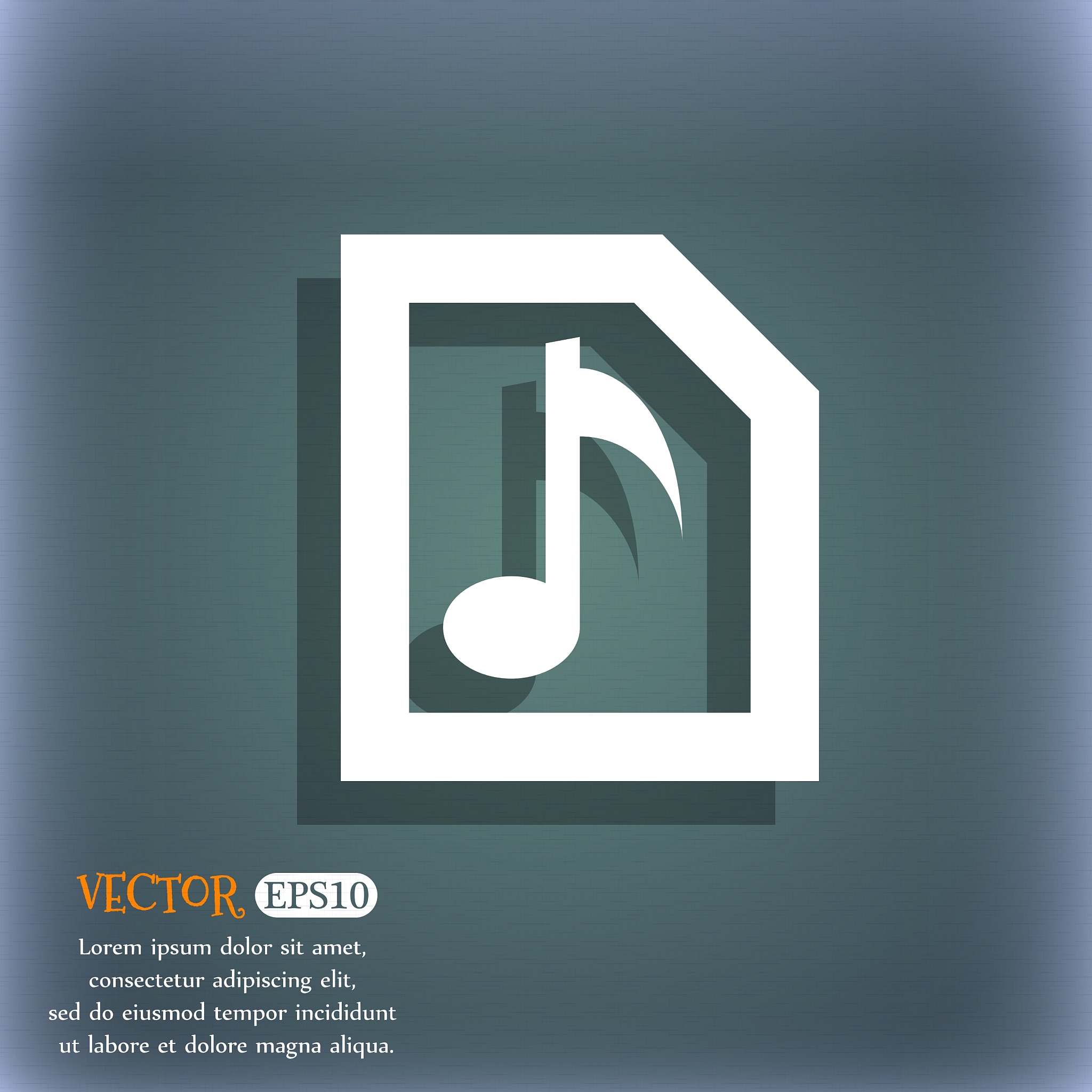 audio mp3 file icon symbol on the blue-green