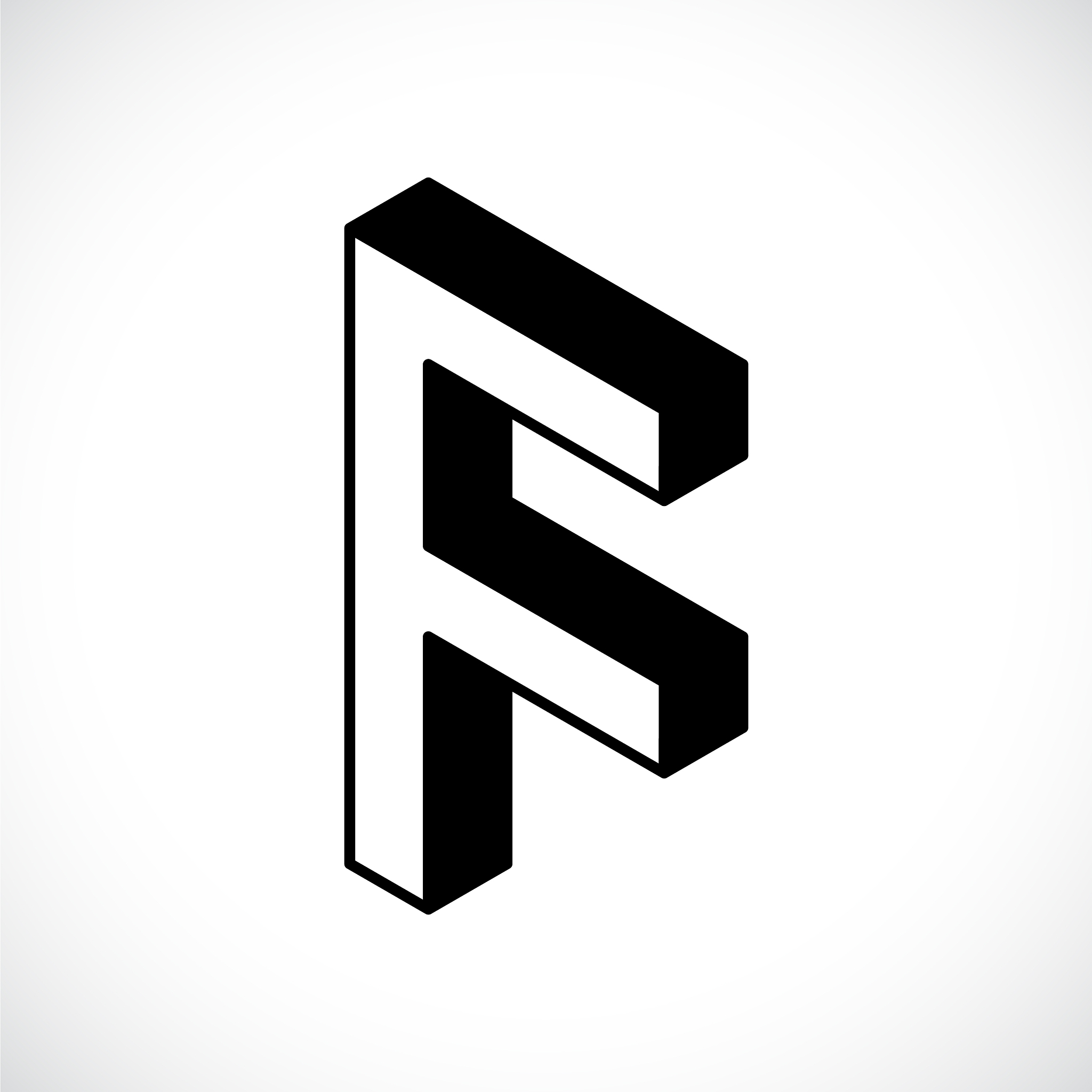3d letter f logo icon design template element