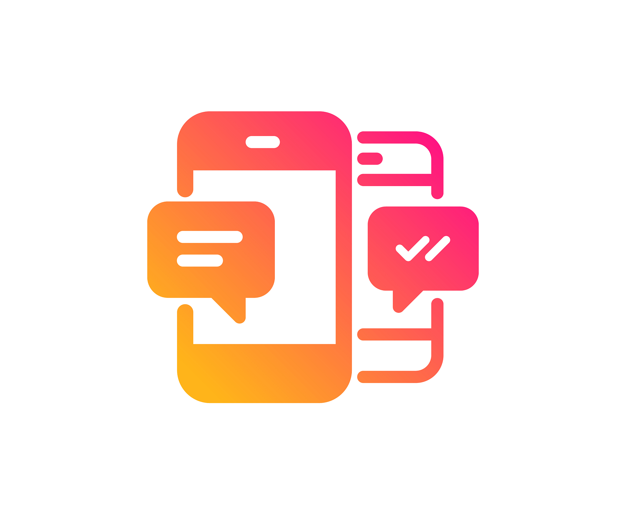 phone message icon mobile chat sign