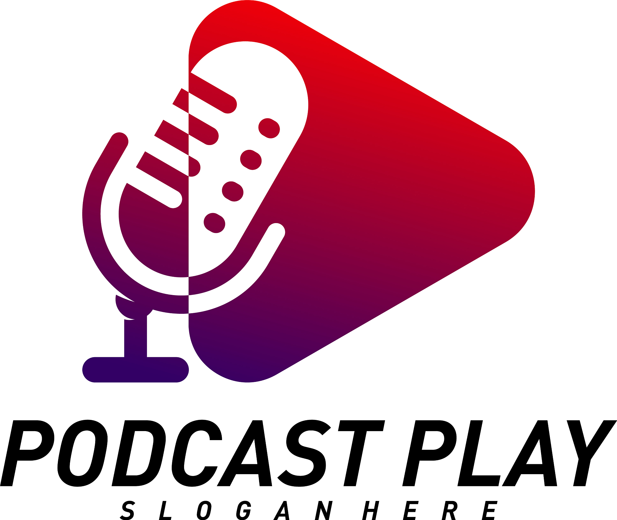 podcast creative design logo concept play podcast