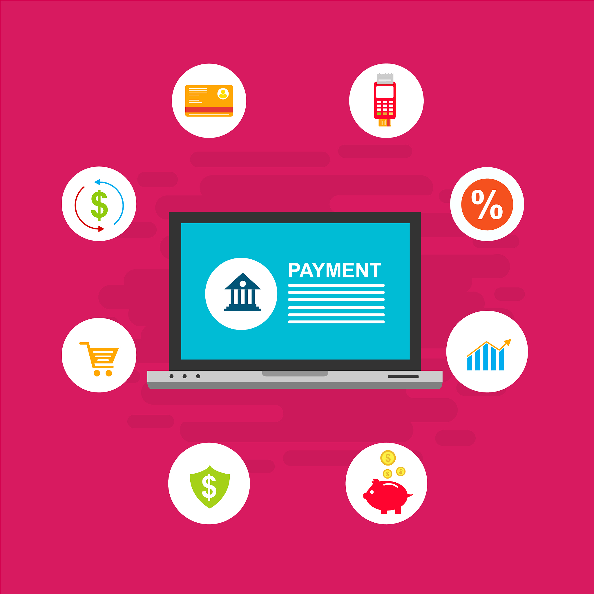 concept online and mobile payments for web page