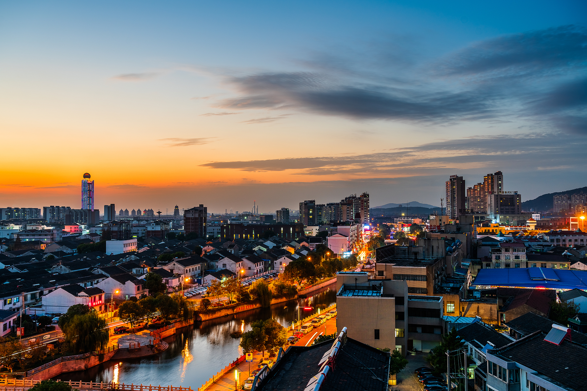 scenery of huaxi village, jiangyin city, jiangsu province