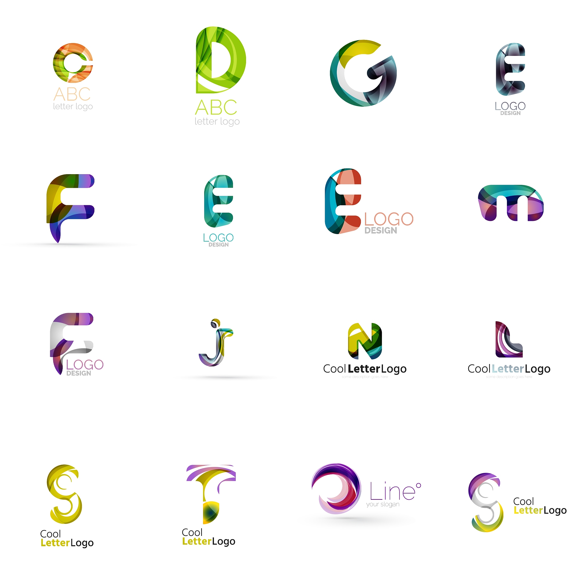 set of universal company logo ideas business icon