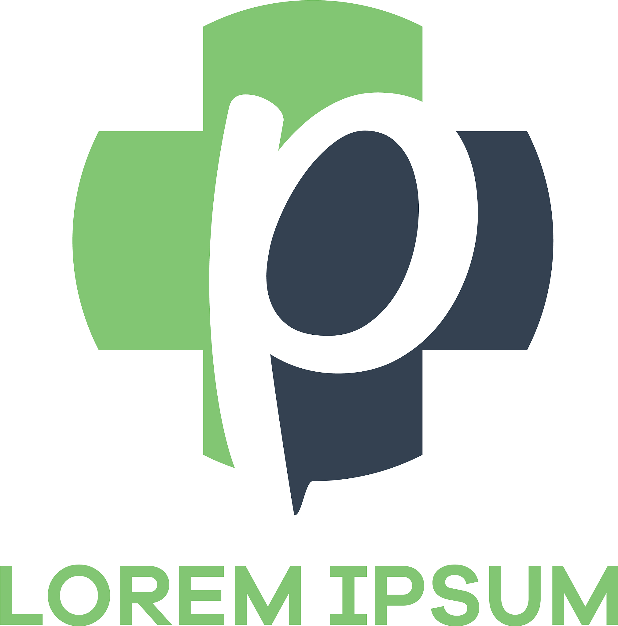 p letter logo design letter p in plus