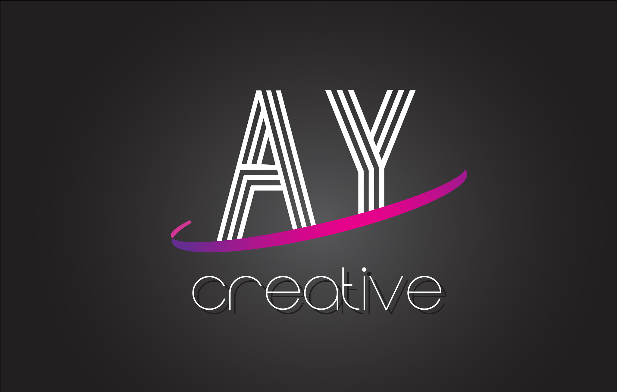 ay a y letter logo with lines design and purple