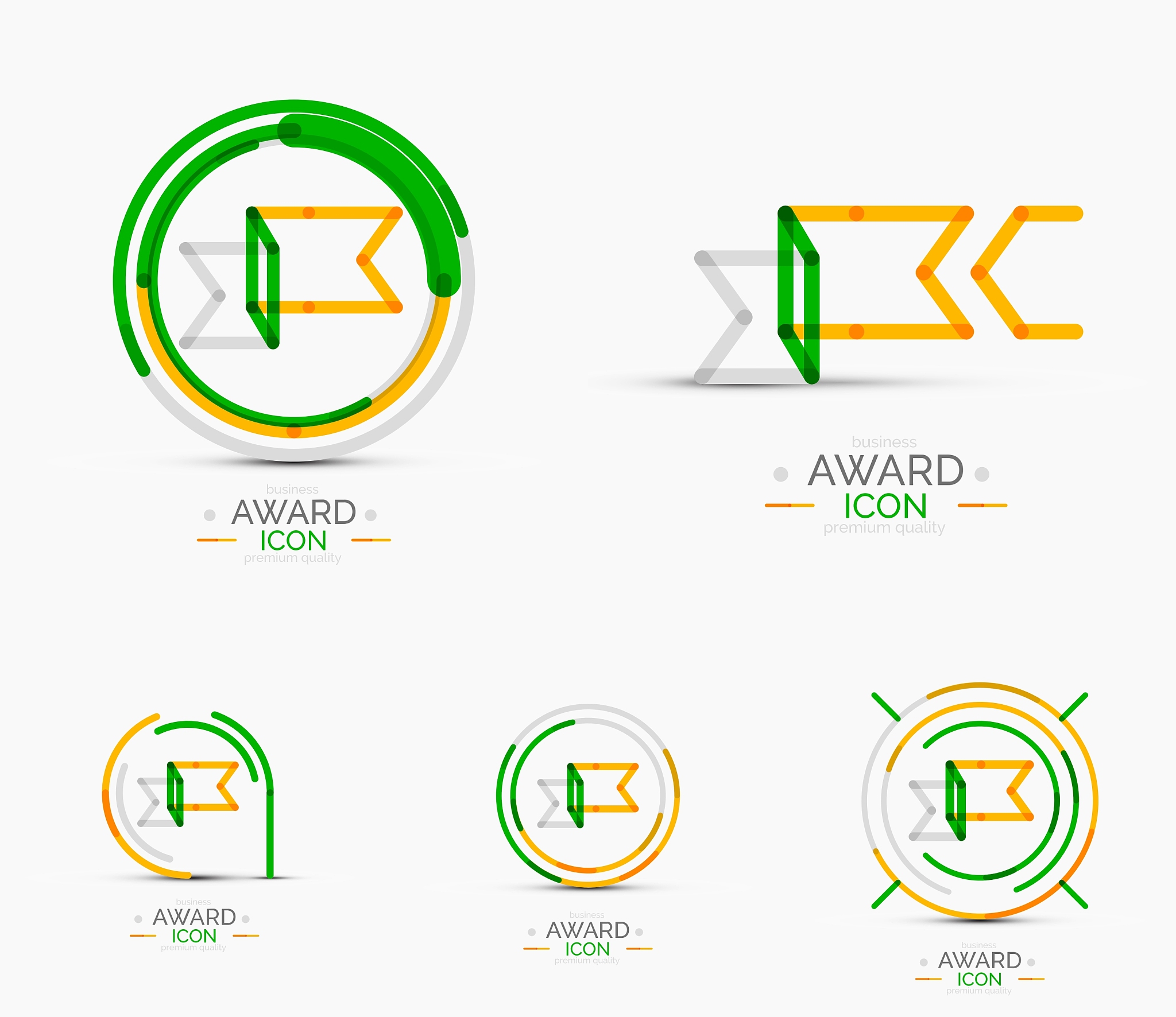 award icon set logo collection