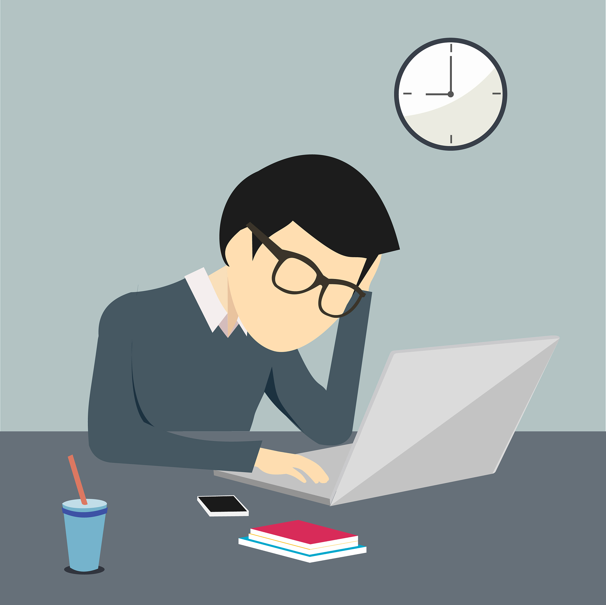 person working worried and stressed on a computer