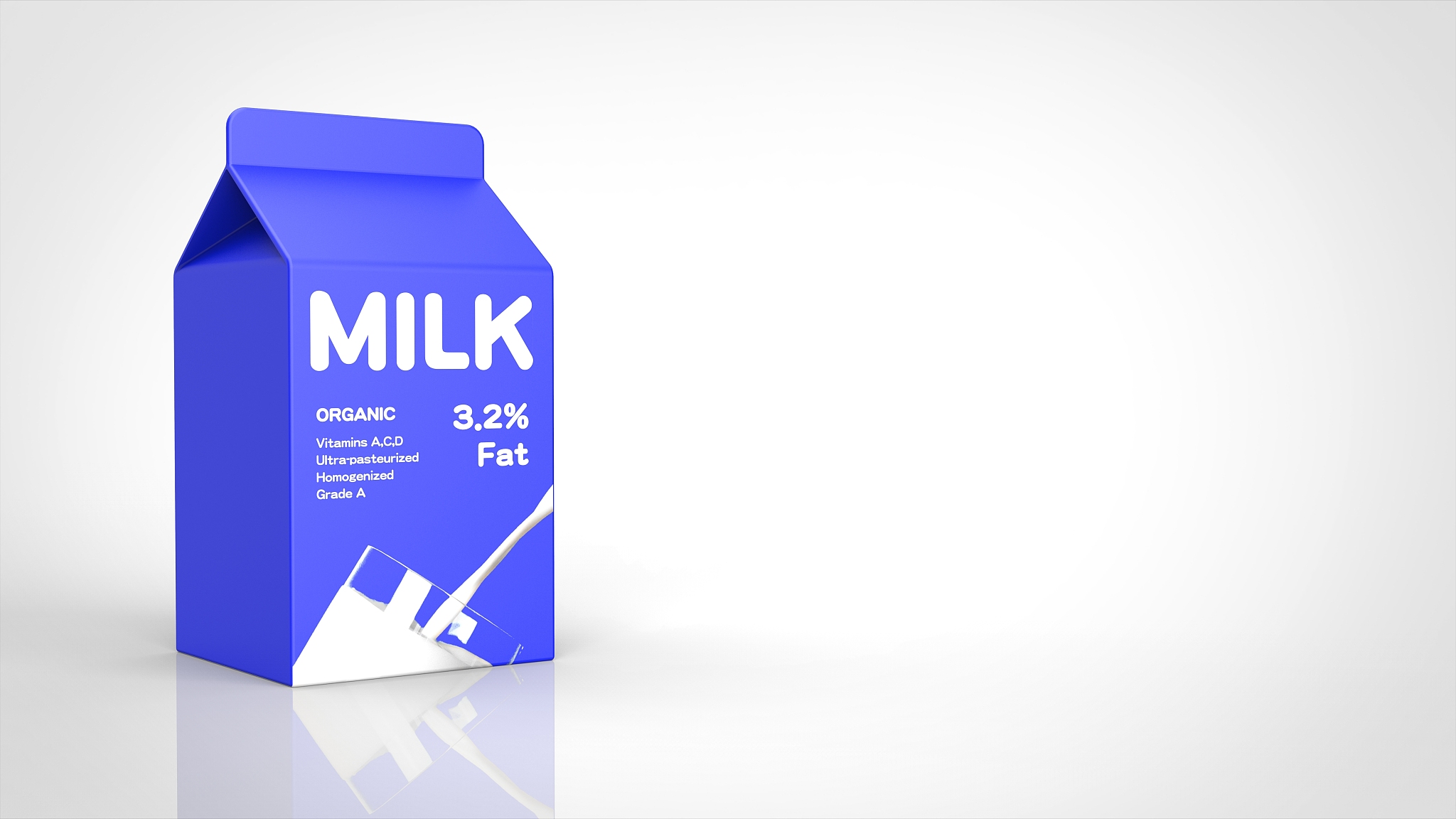 milk small left 3d rendering