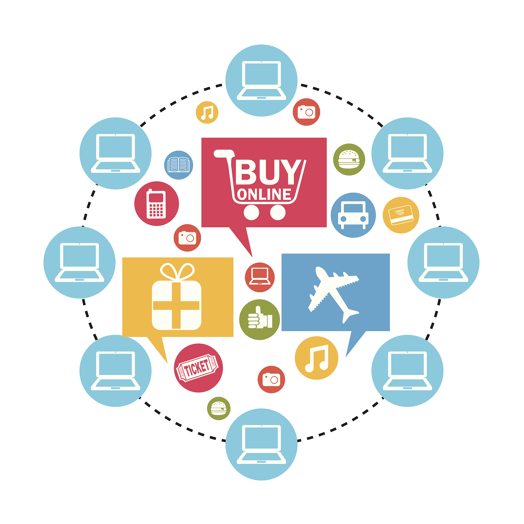 online business icons - vector illustration