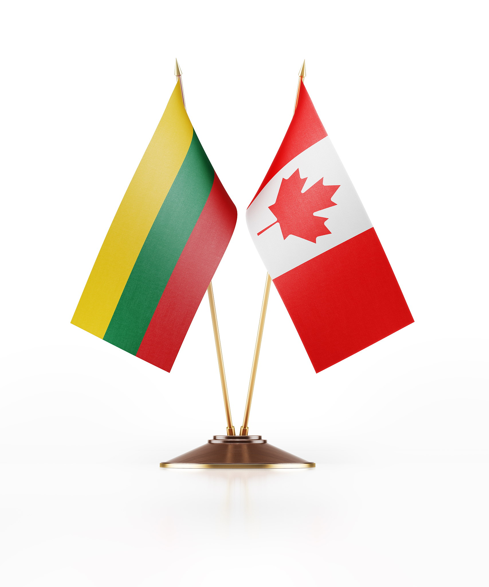 miniature flag of lithuania and canada
