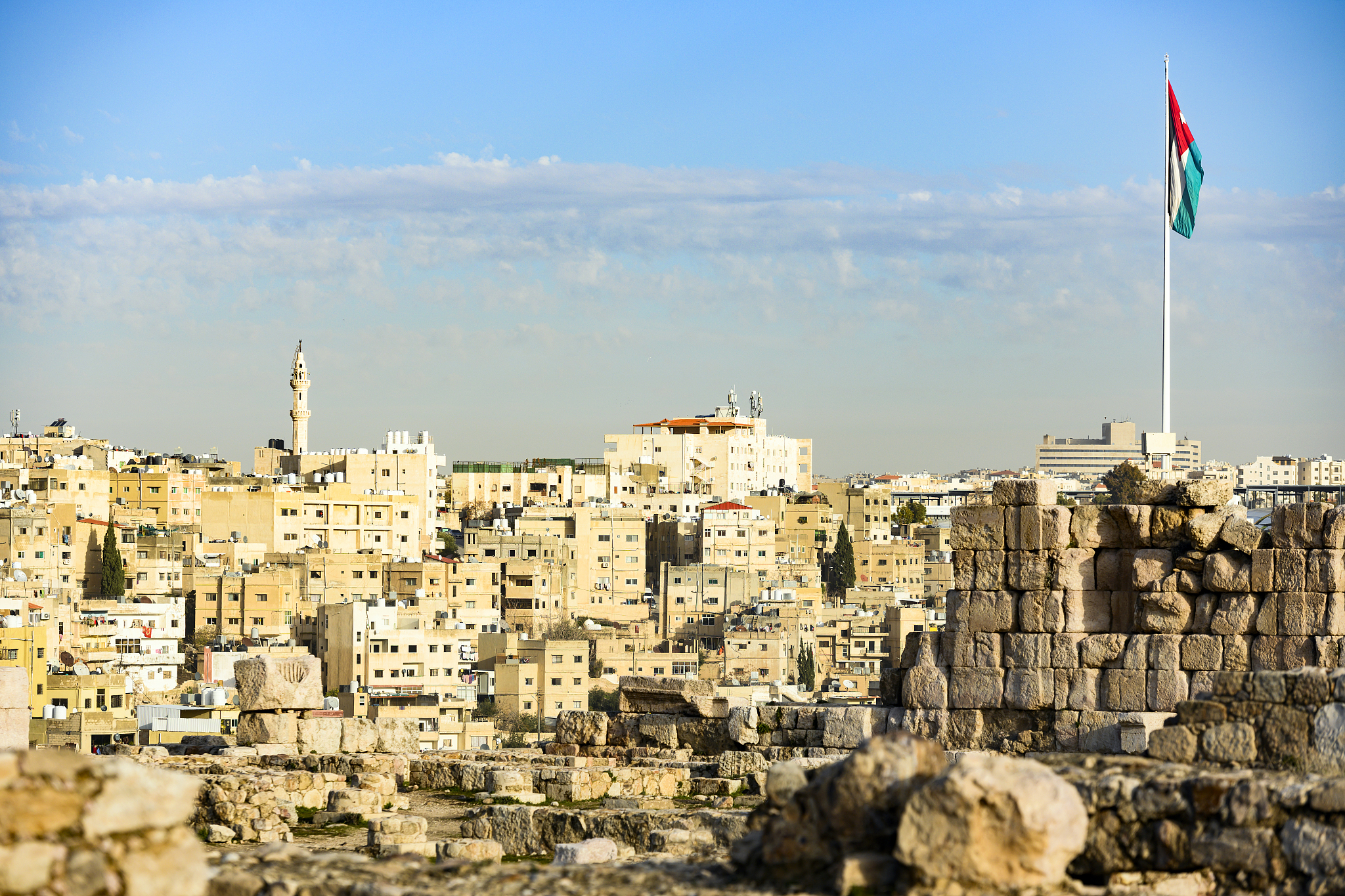 stunning view of the amman skyline seen from the amman citadel i