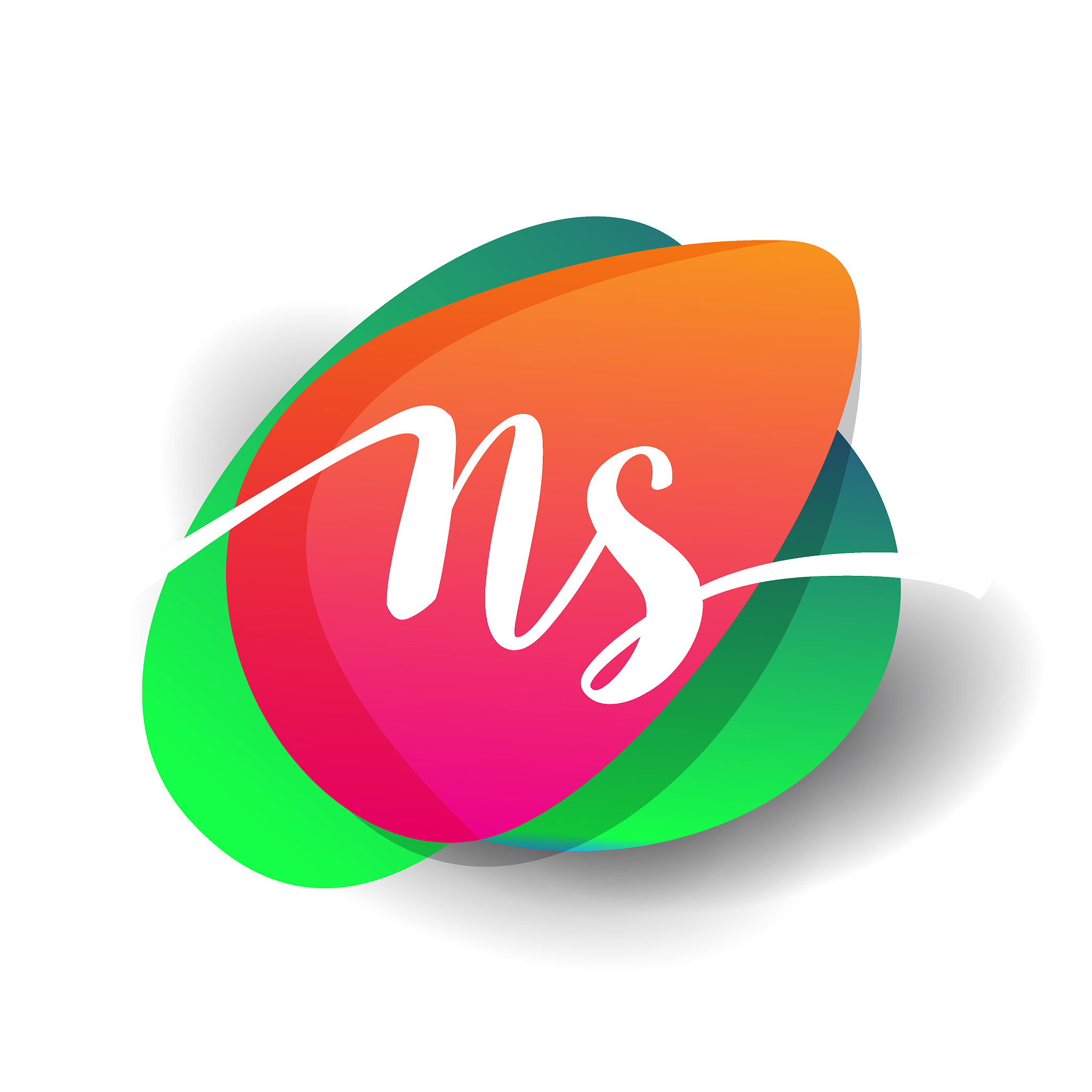 icon button with colorful splash and alphabet