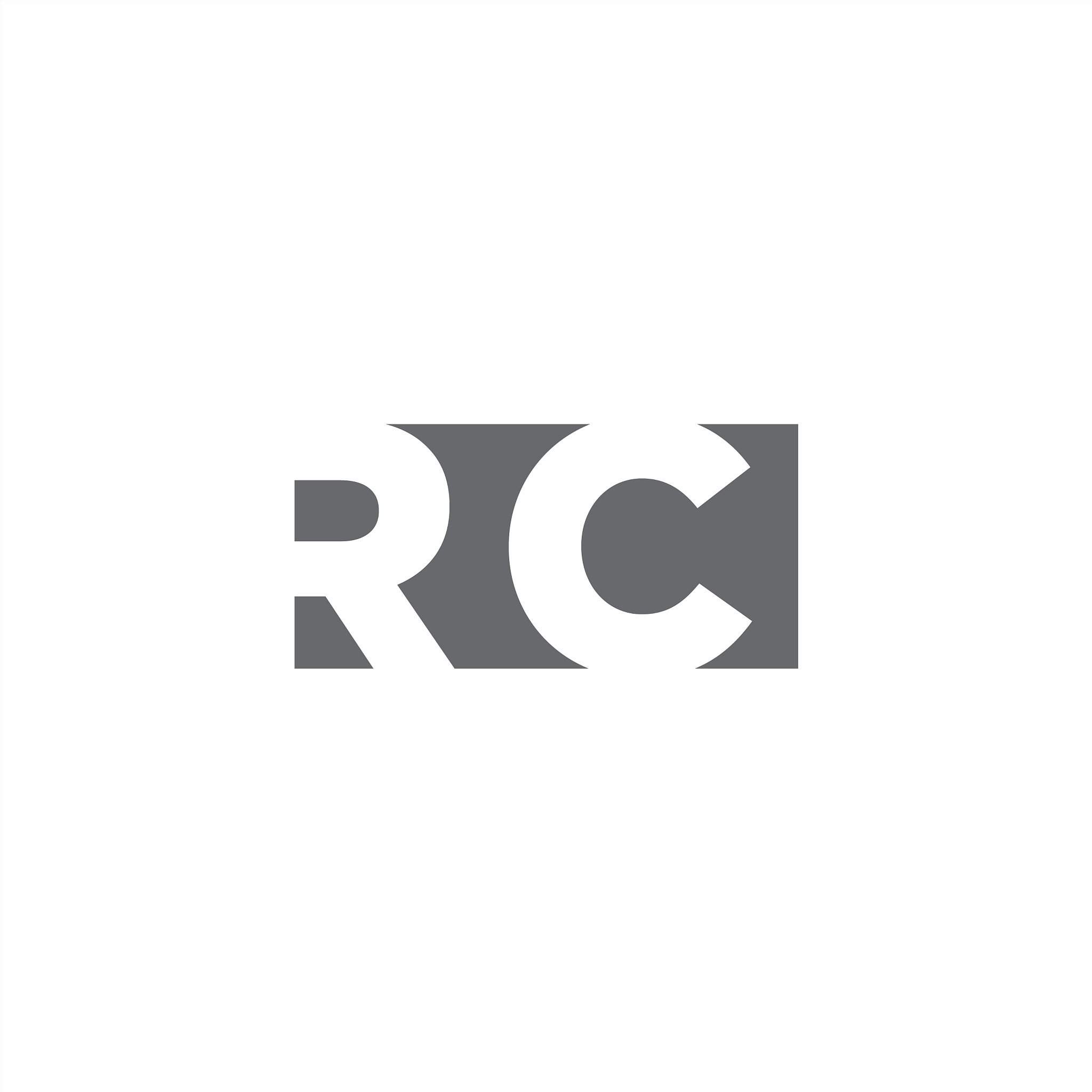 rc logo monogram with negative space style design