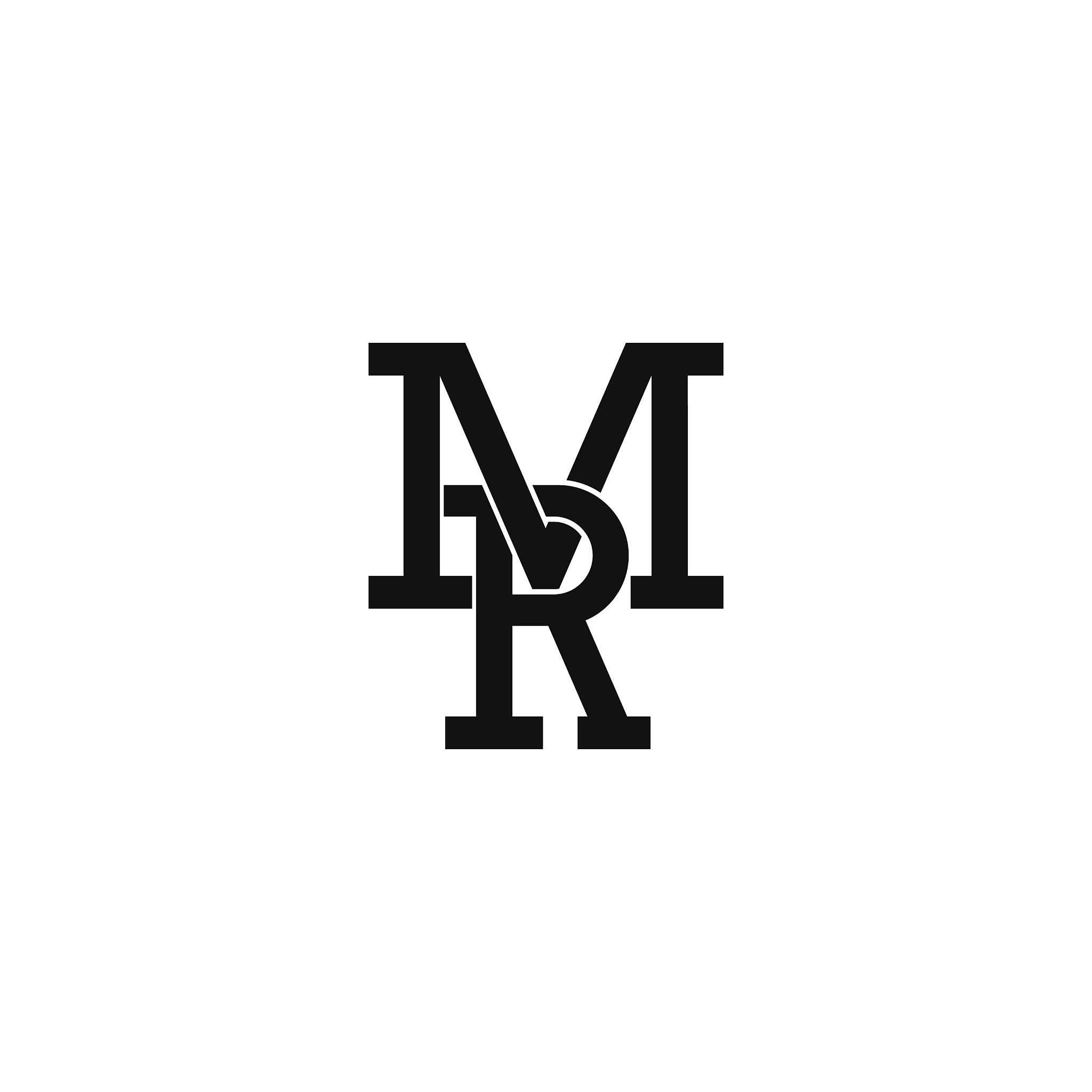 initial letter mr or rm logo design template