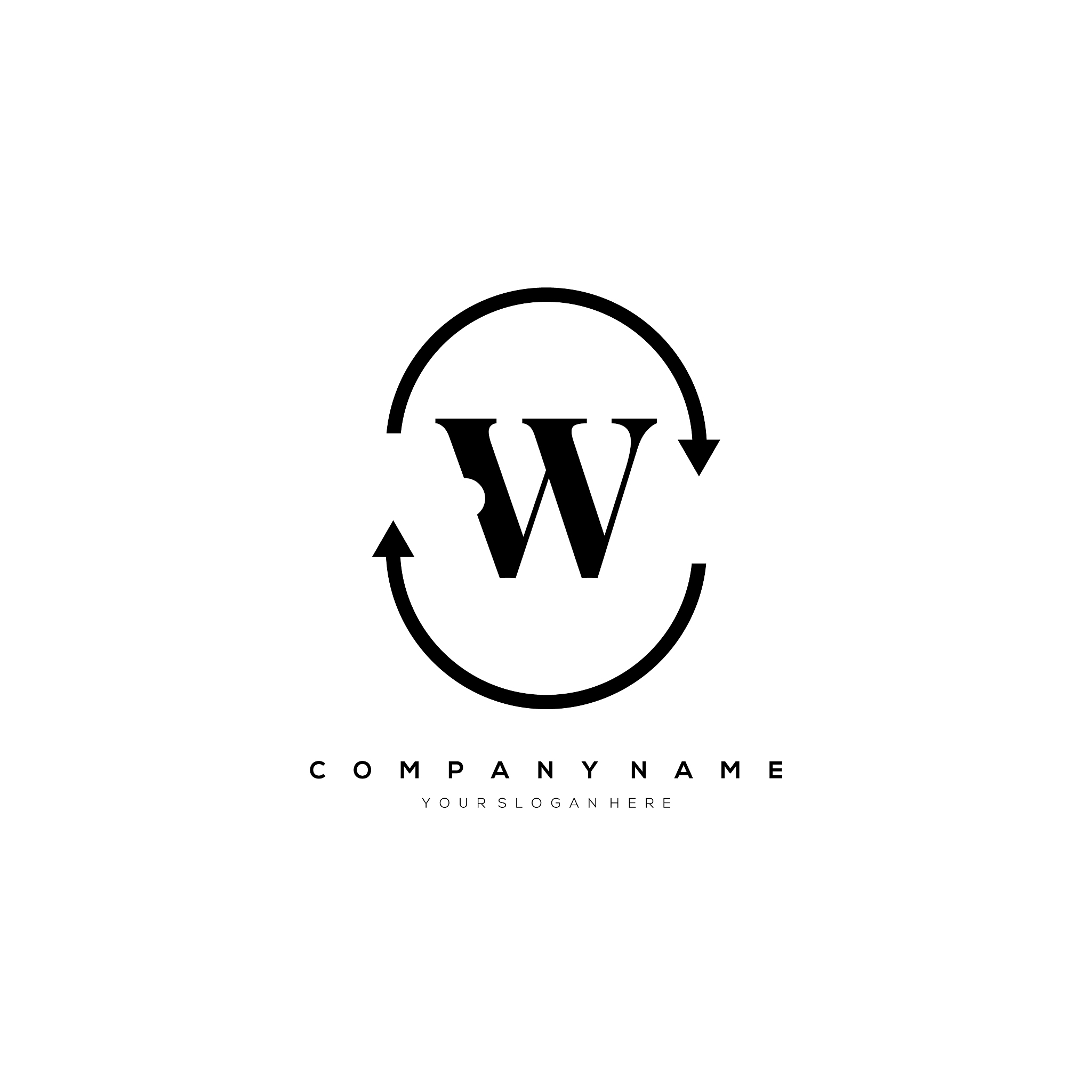 w letter logo template