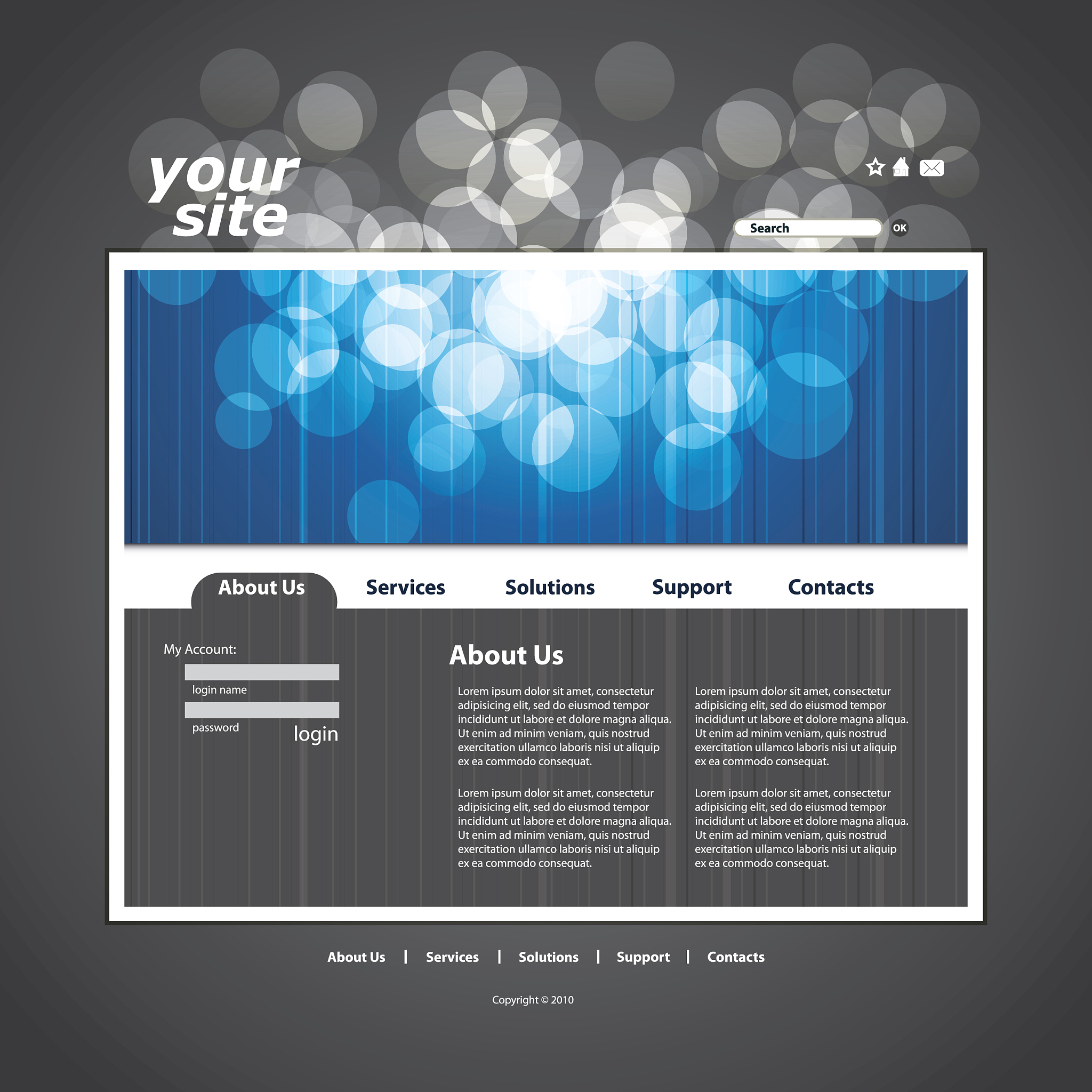 one page website template